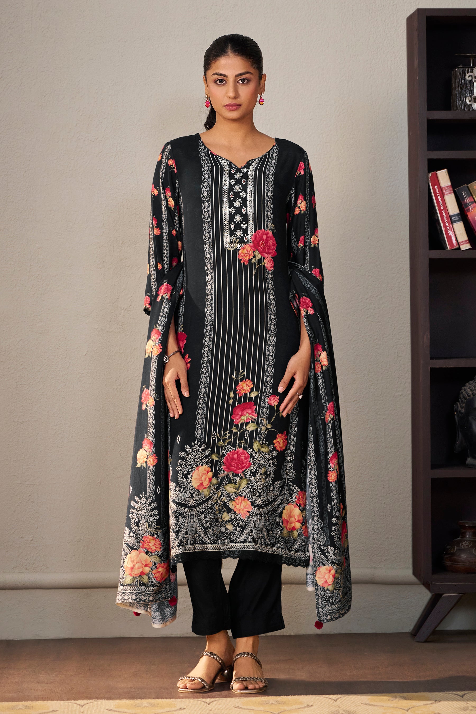Muslin Digital Print Kurta Set