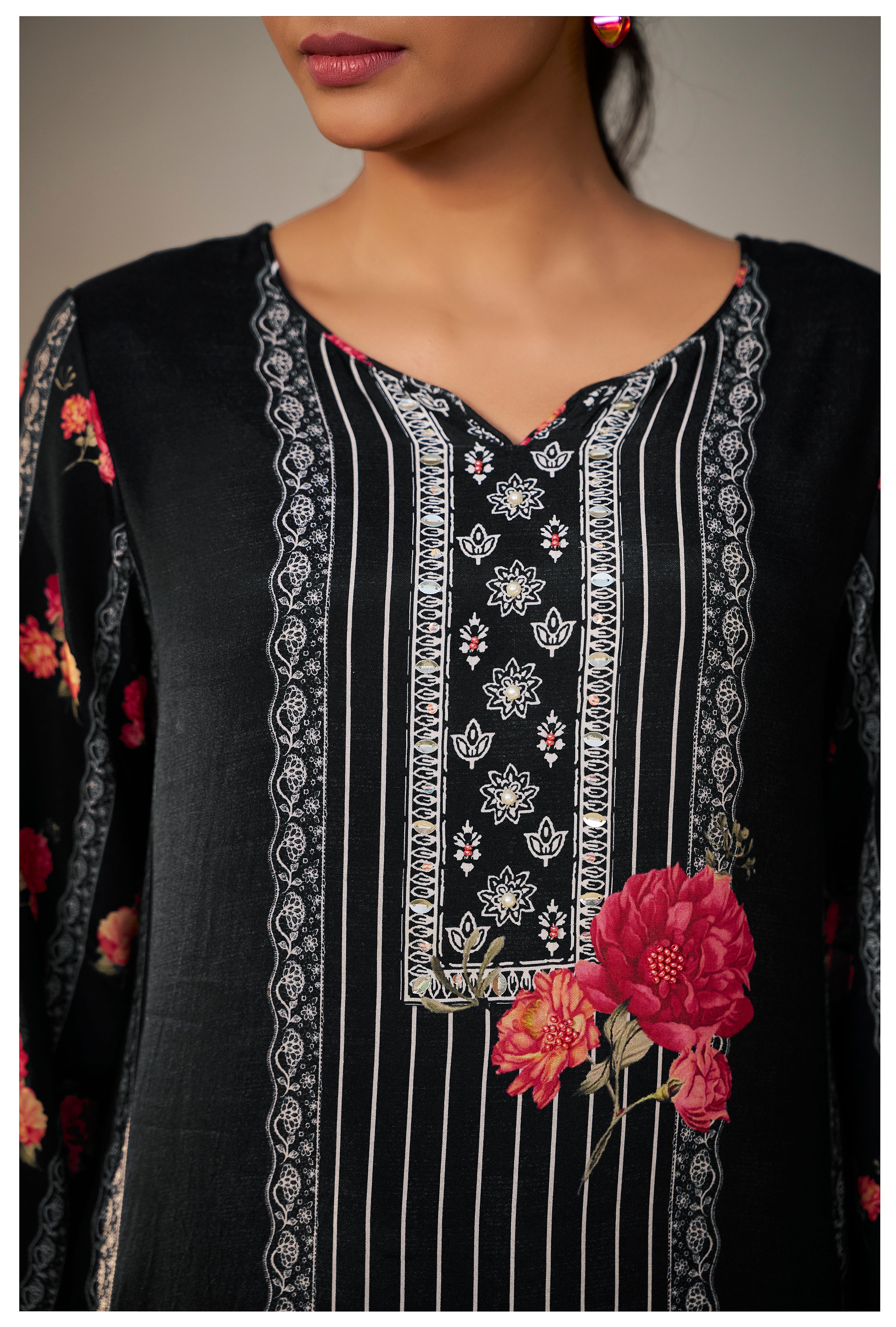 Heavy Muslin Digital Print Kurta Set