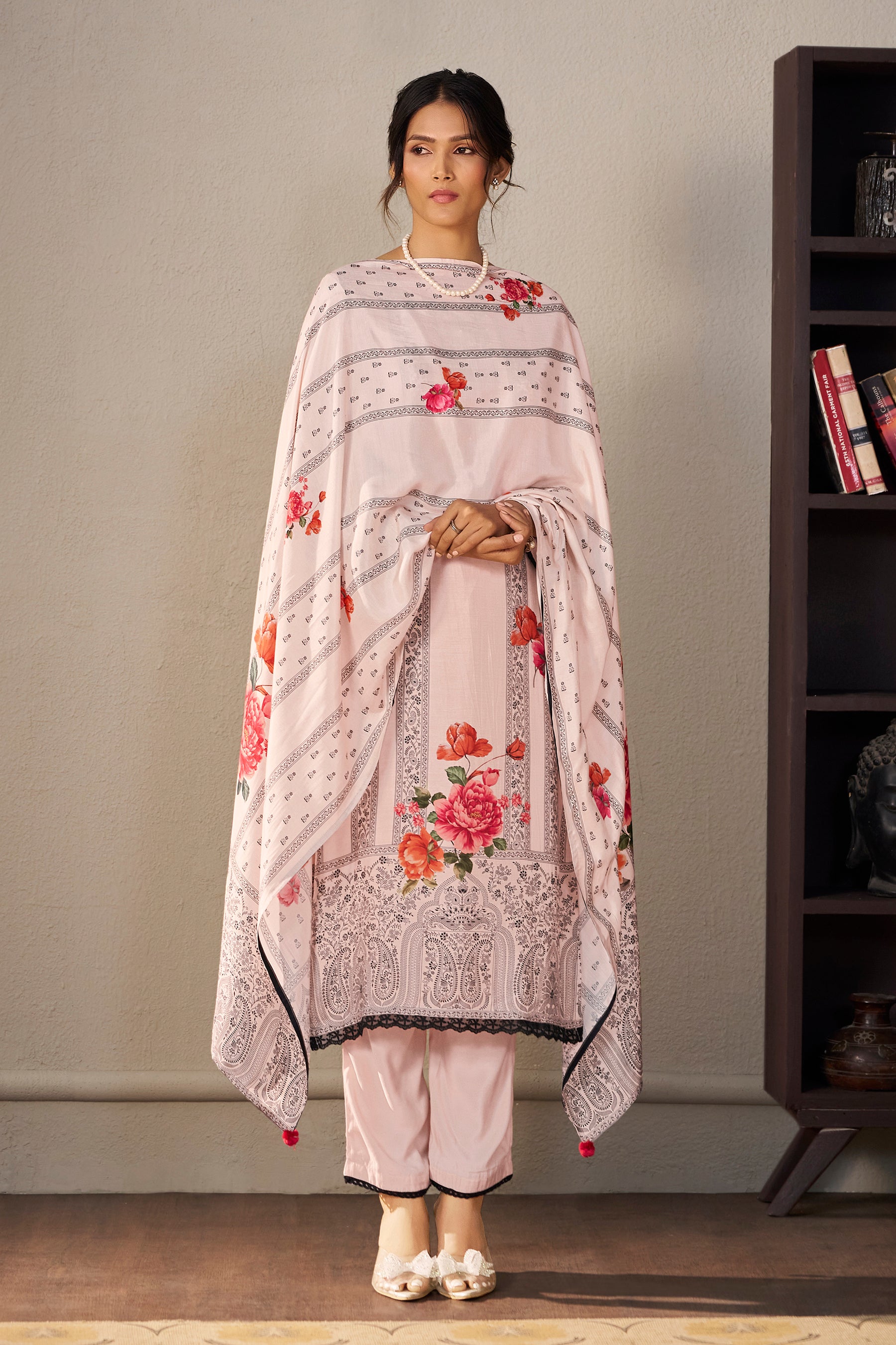 Handworked Muslin Digital Print Kurta Set