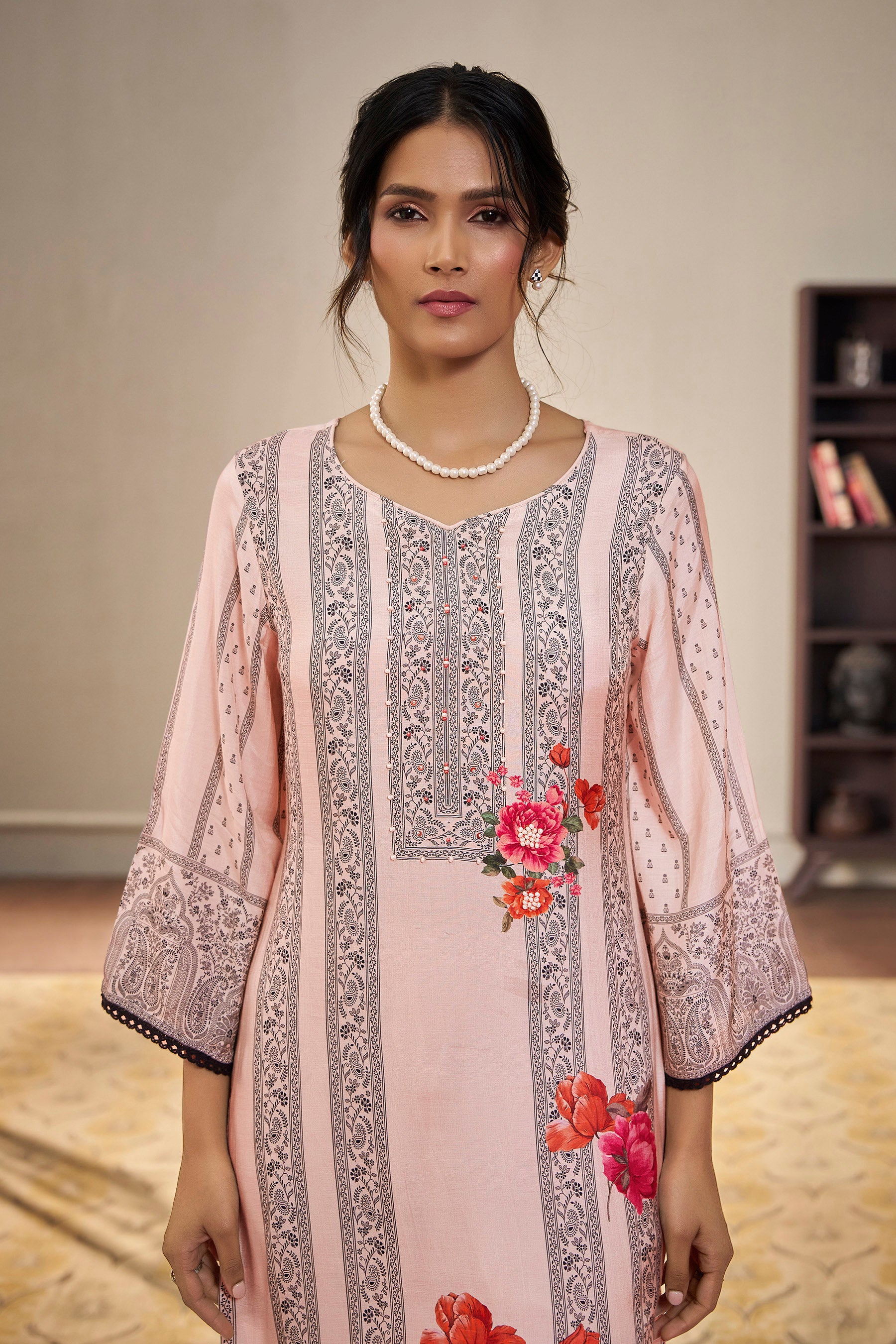 Handworked Muslin Digital Print Kurta Set