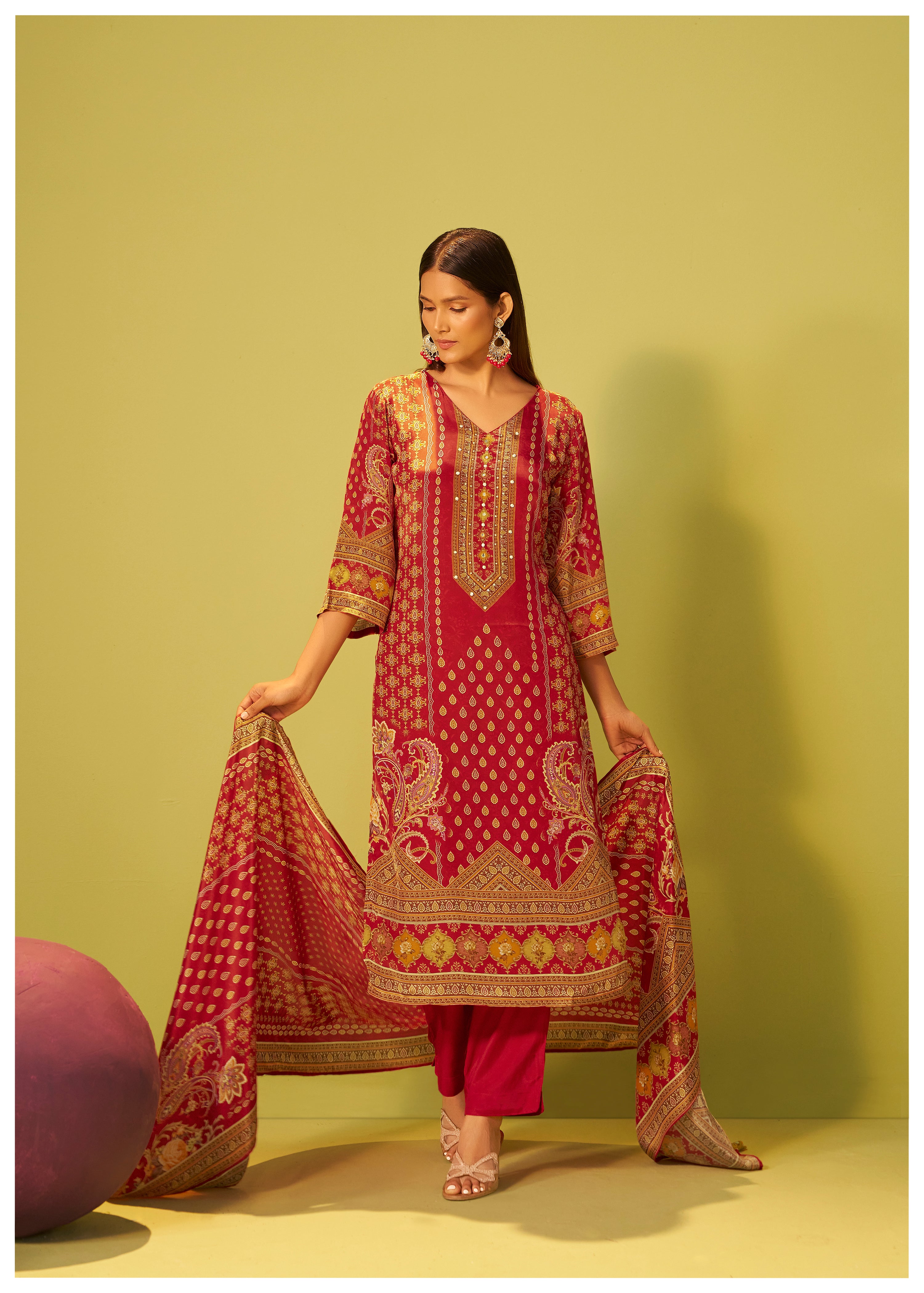 Crepe Silk Kurta Set