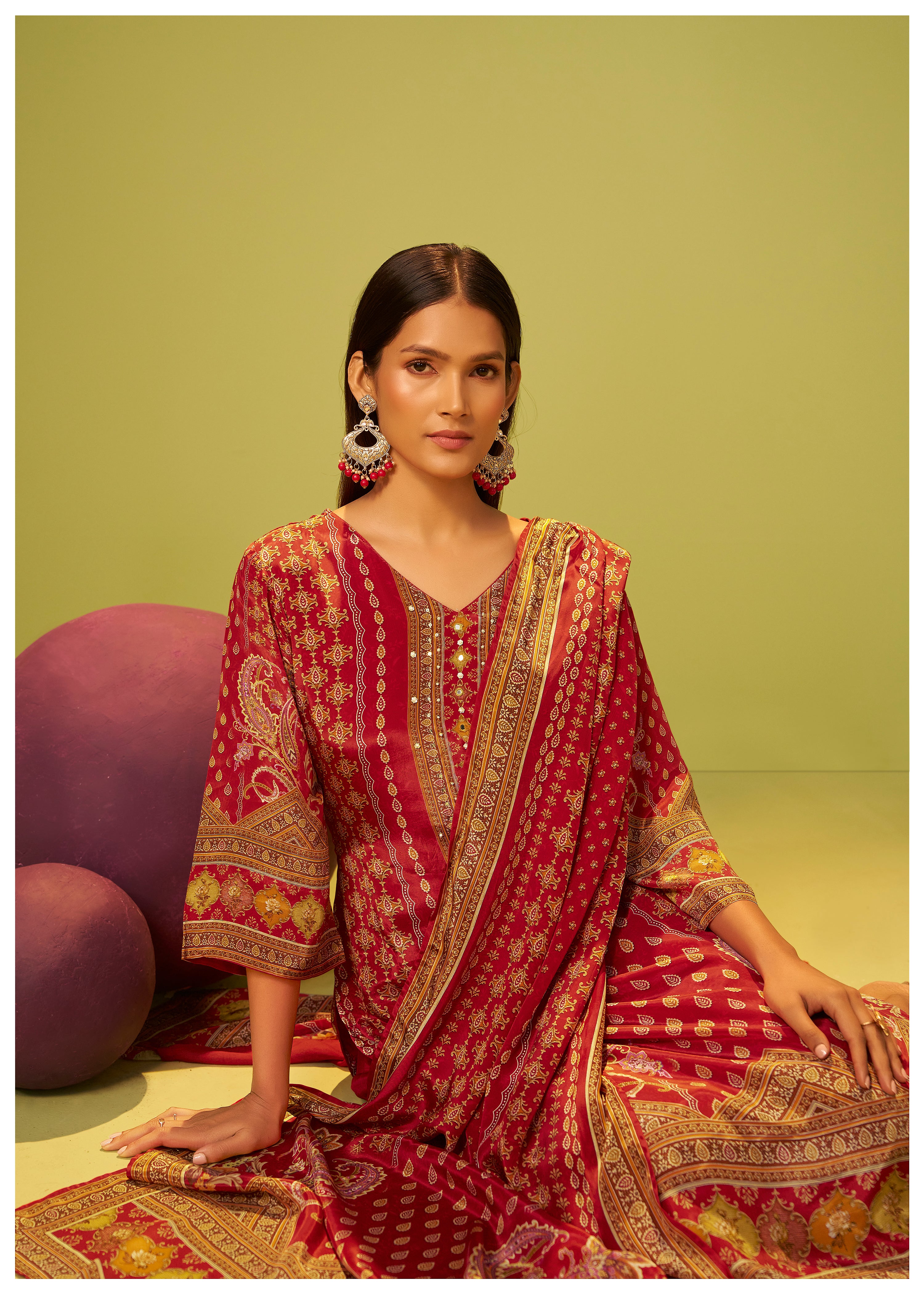 Crepe Silk Kurta Set