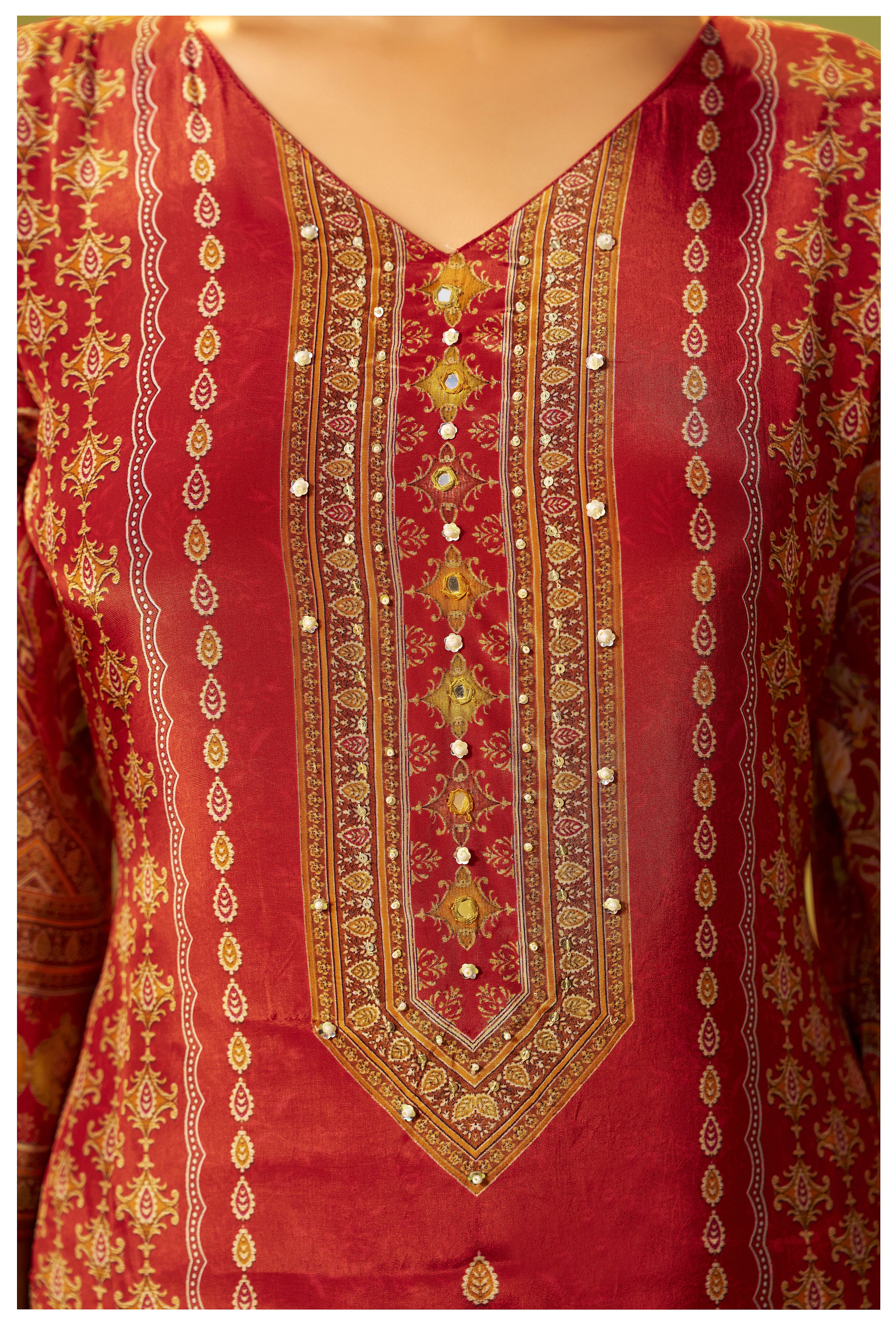 Crepe Silk Kurta Set