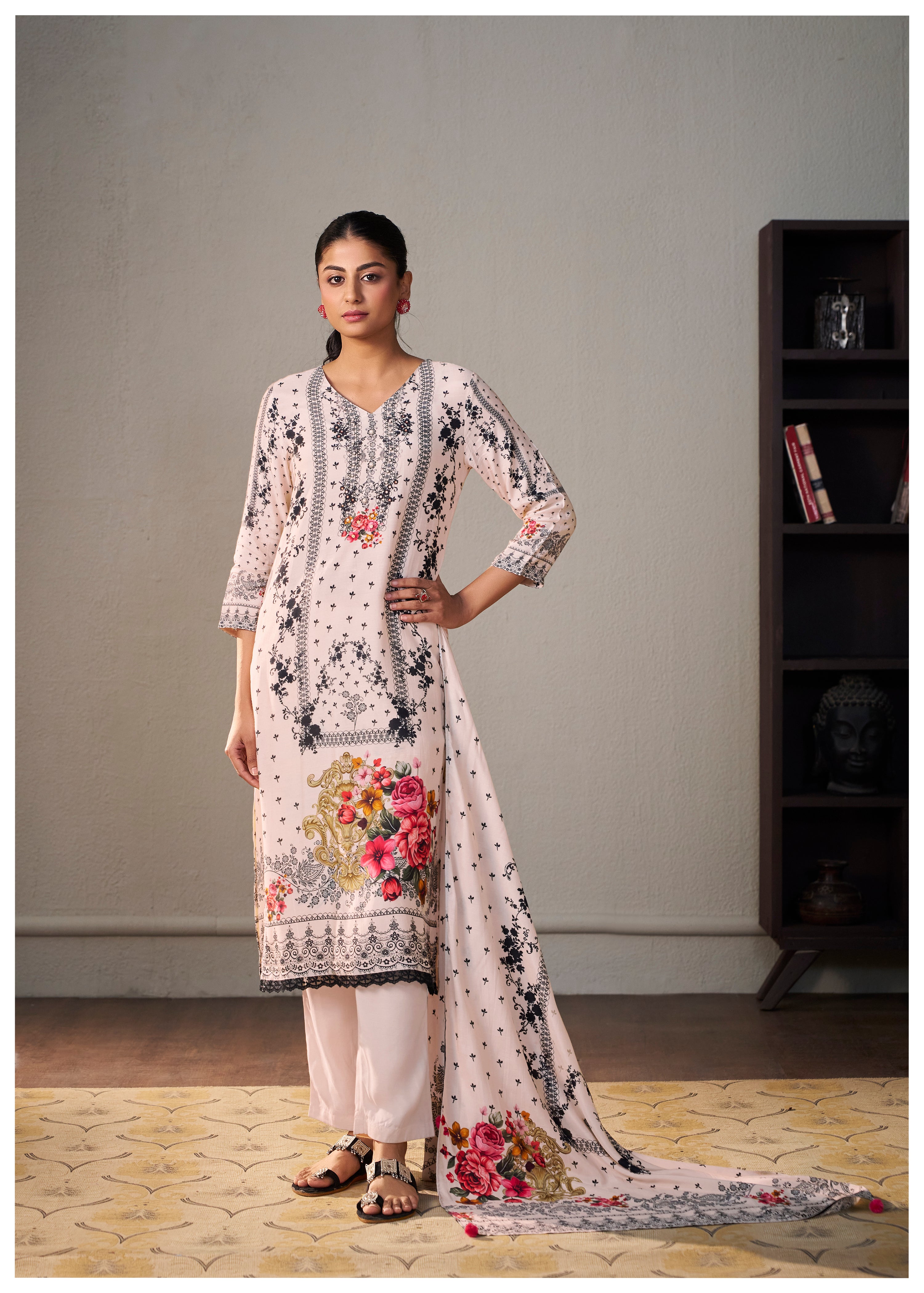 Heavy Muslin Digital Print Kurta Set