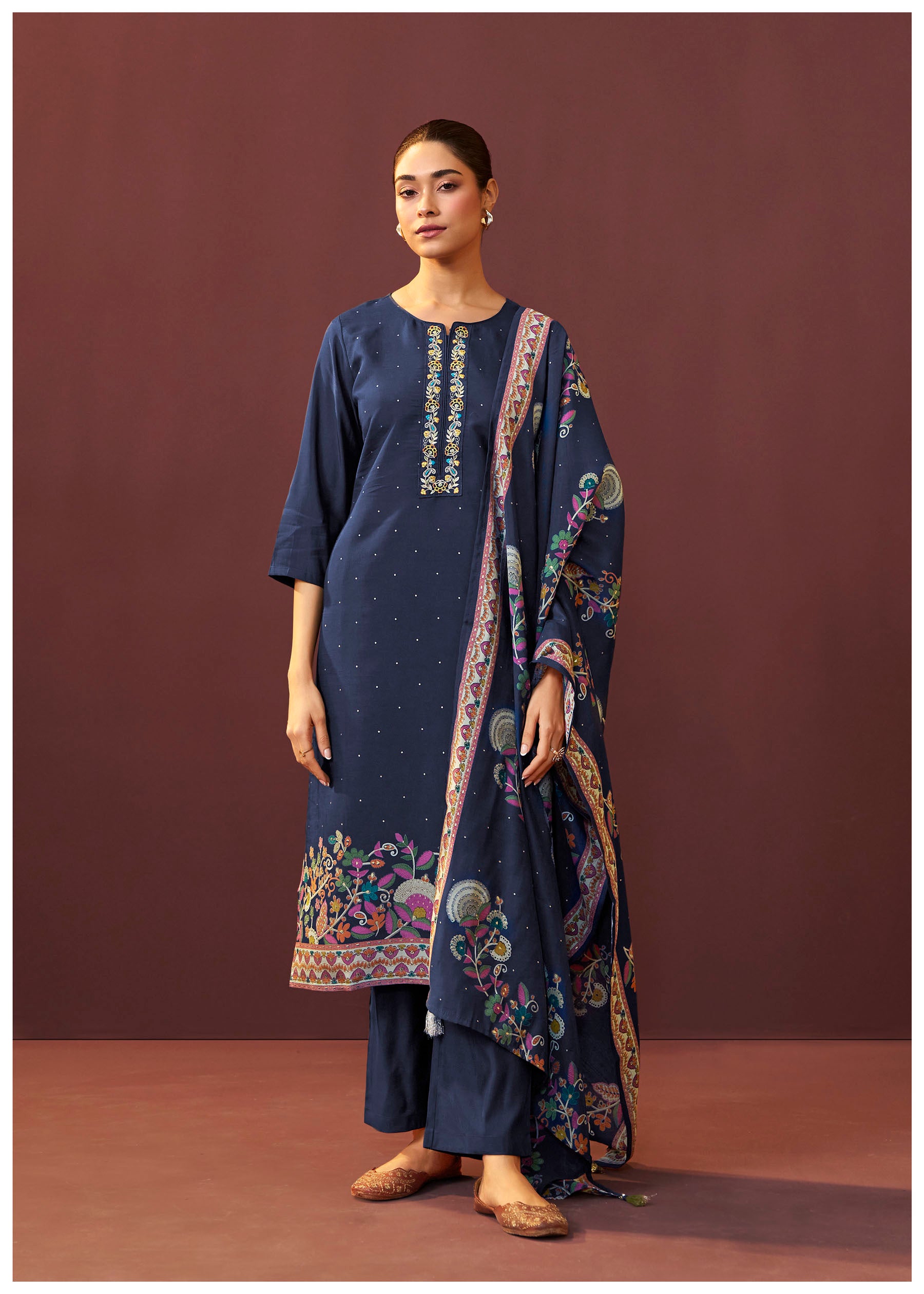 Sapphire Blue Silk Kurta Set