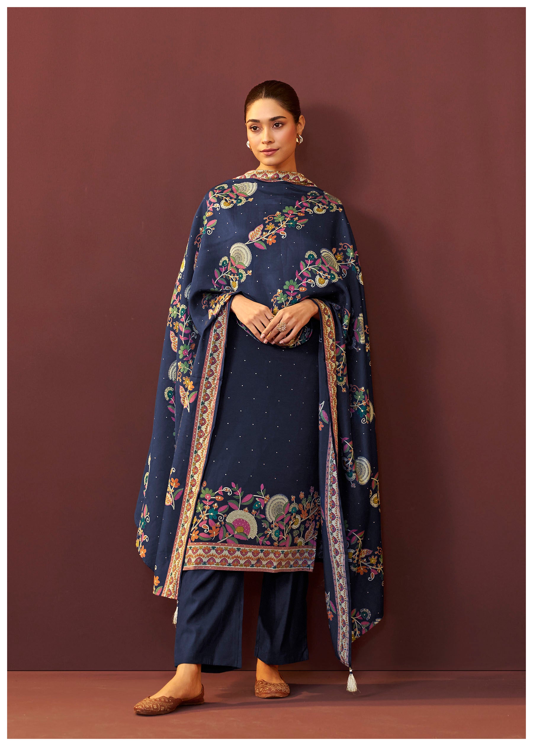 Sapphire Blue Silk Kurta Set