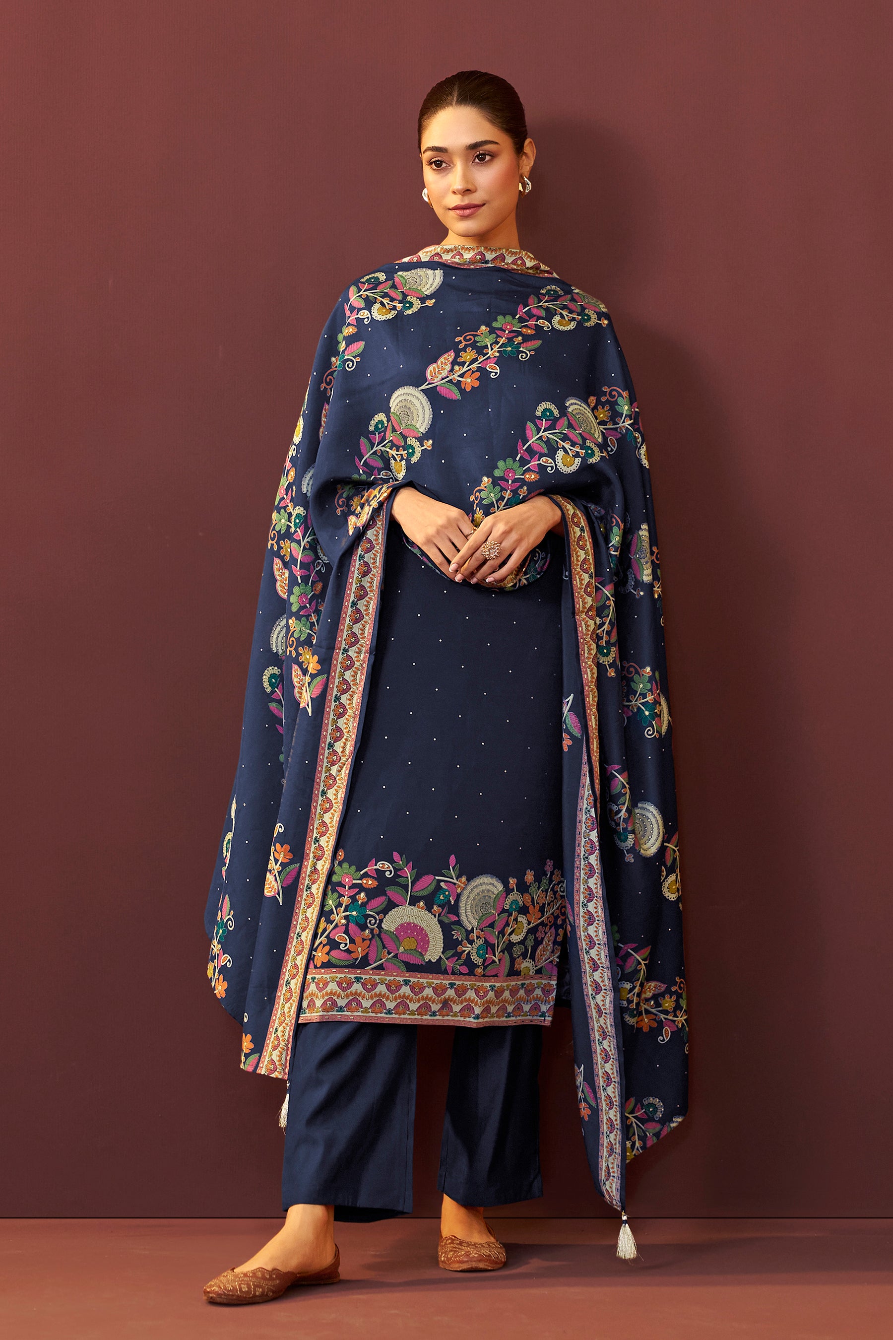 Sapphire Blue Silk Kurta Set