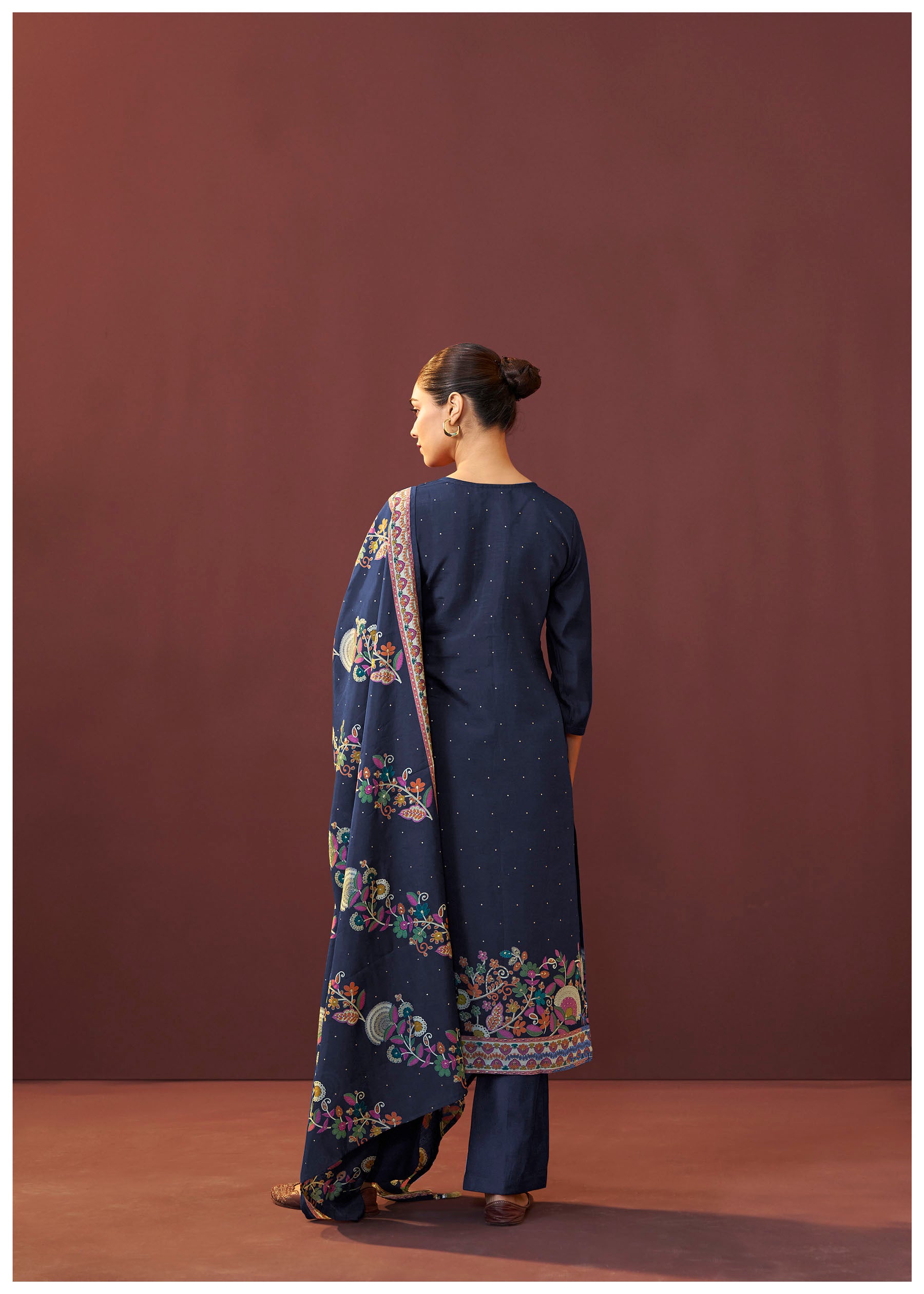 Sapphire Blue Silk Kurta Set