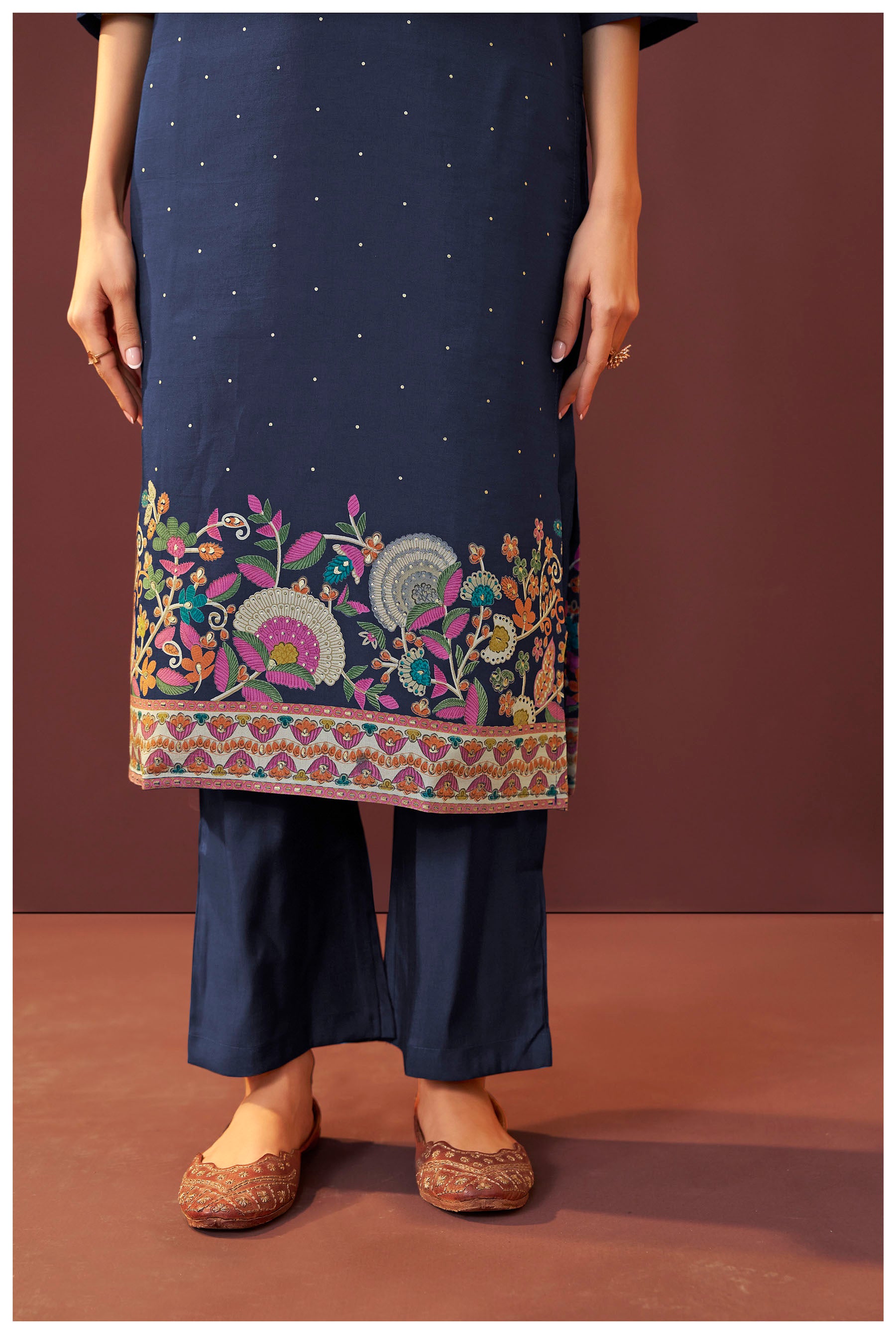 Sapphire Blue Silk Kurta Set