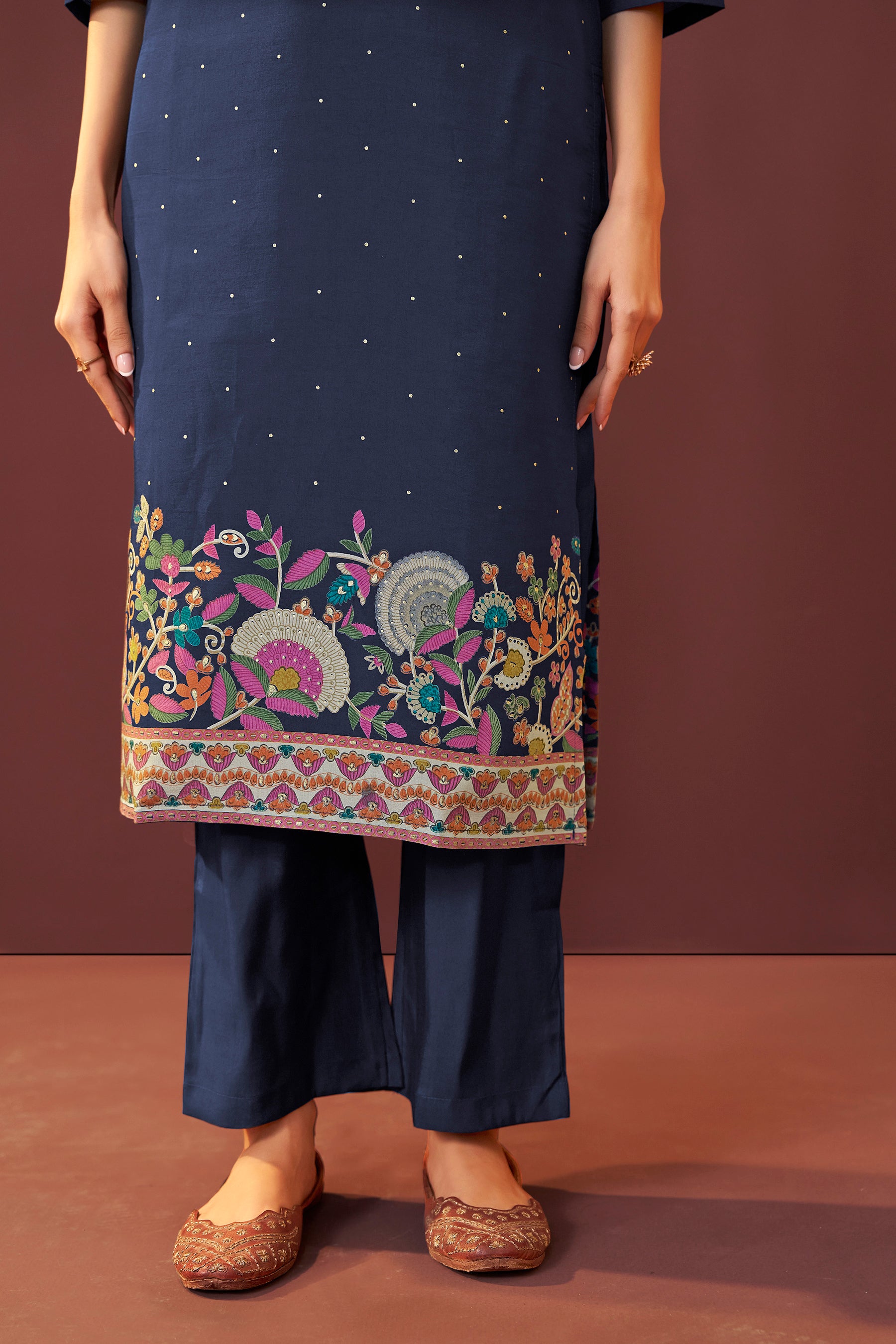 Sapphire Blue Silk Kurta Set