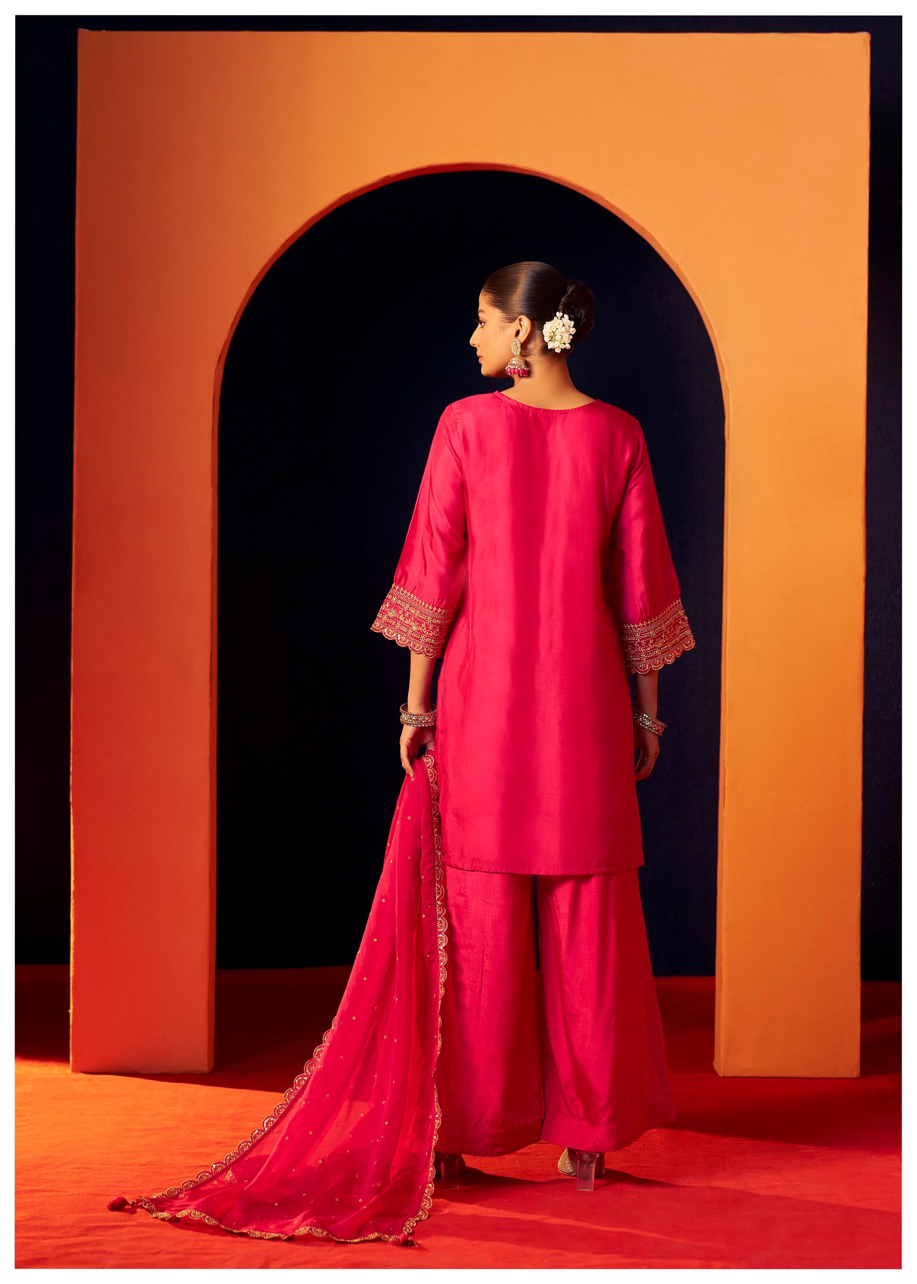 Rangrani Pink Embroidered Kurta Set