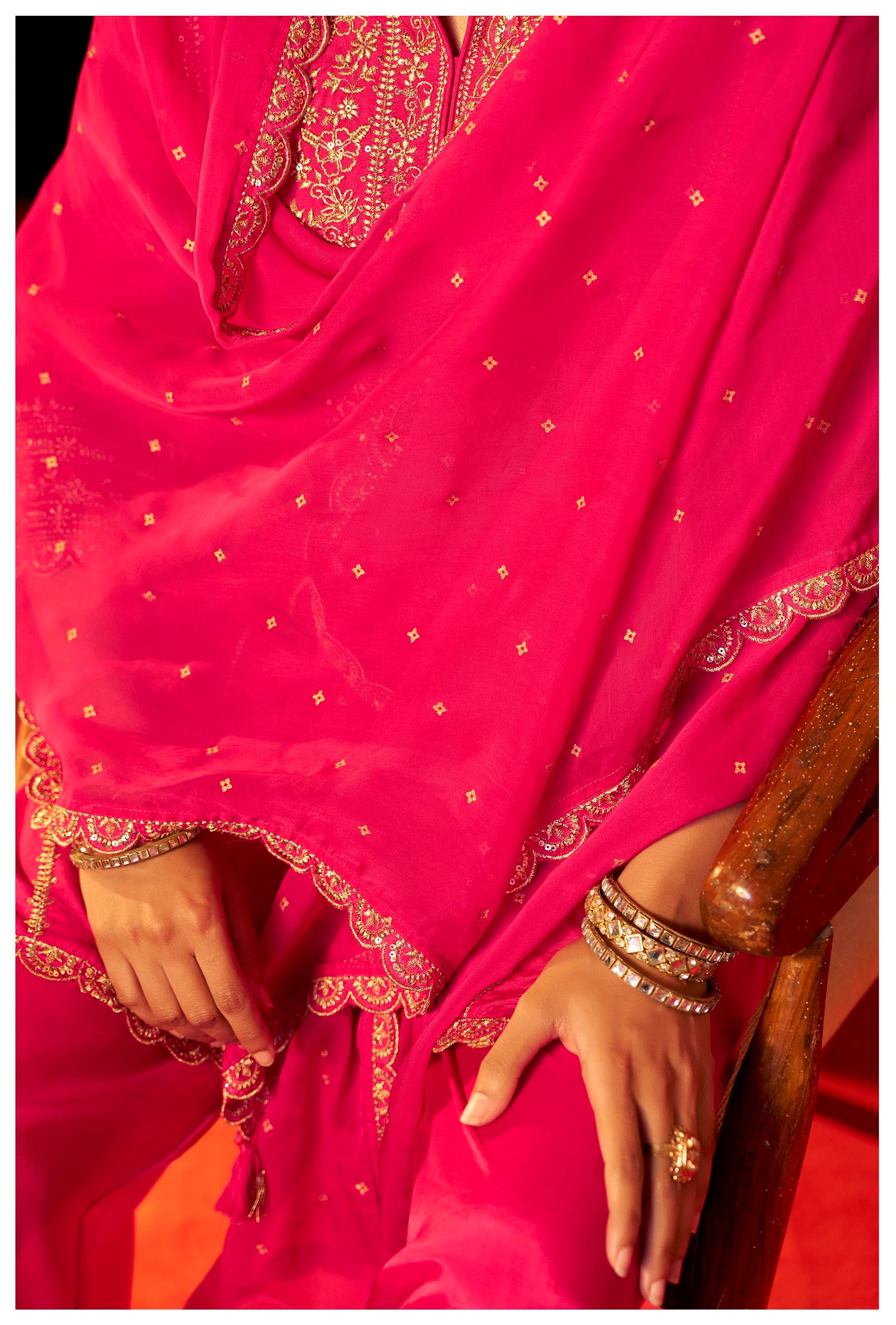 Rangrani Pink Embroidered Kurta Set