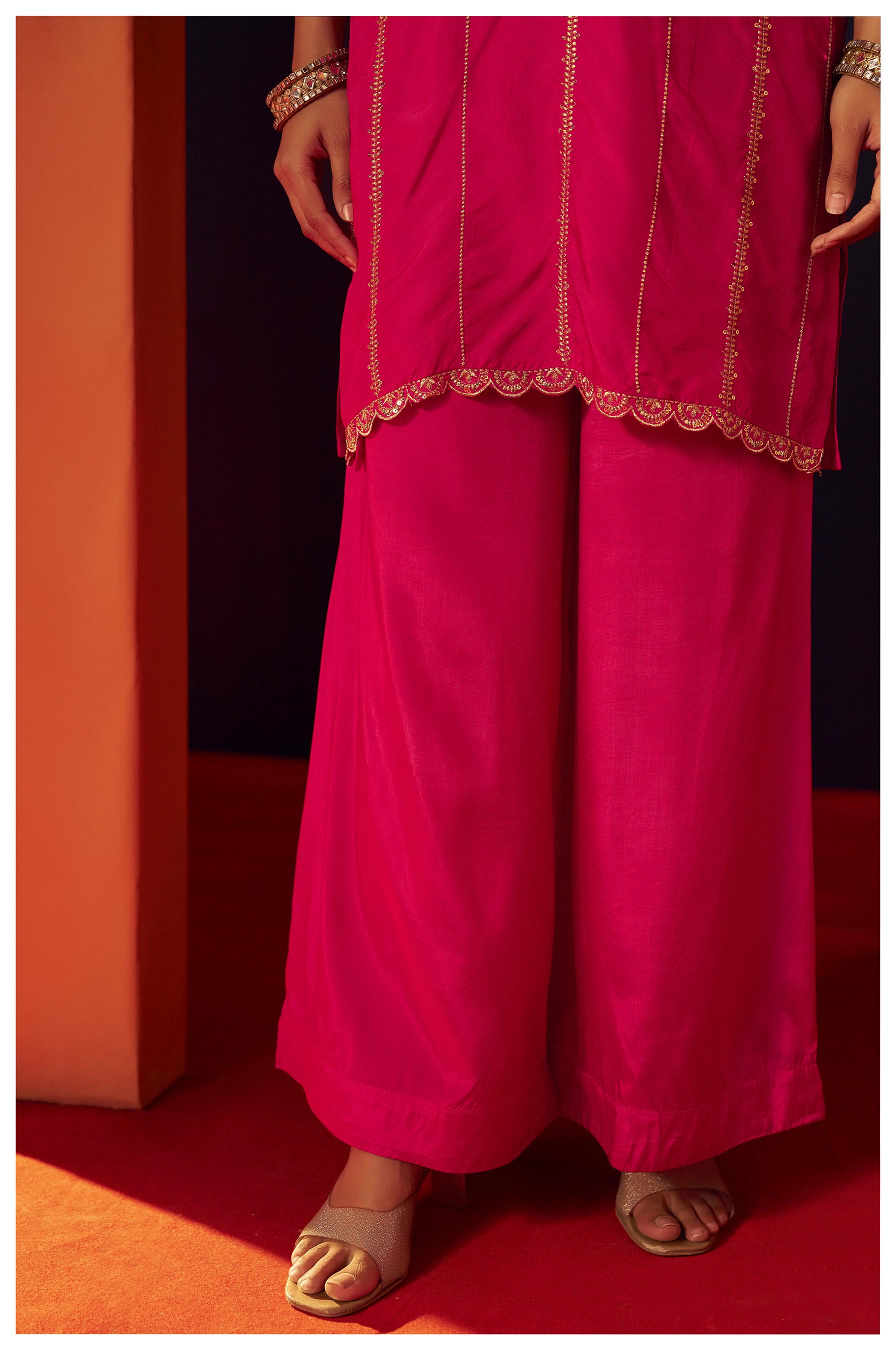 Rangrani Pink Embroidered Kurta Set