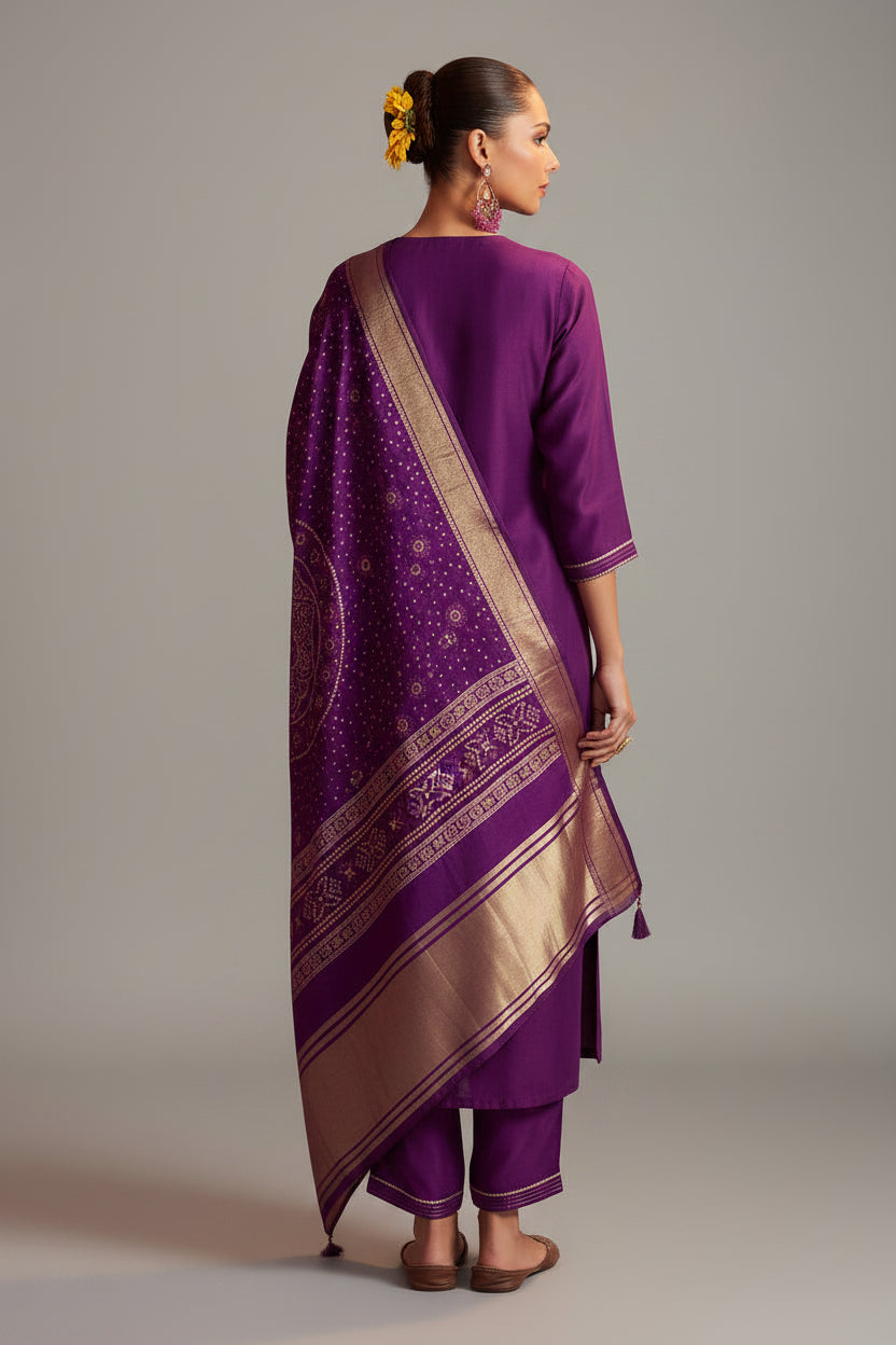 Embroidered Silk Set