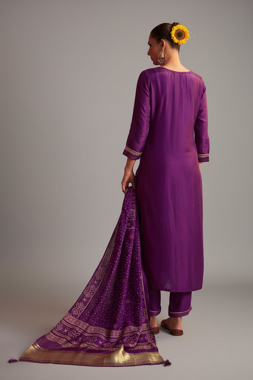 Embroidered Silk Set