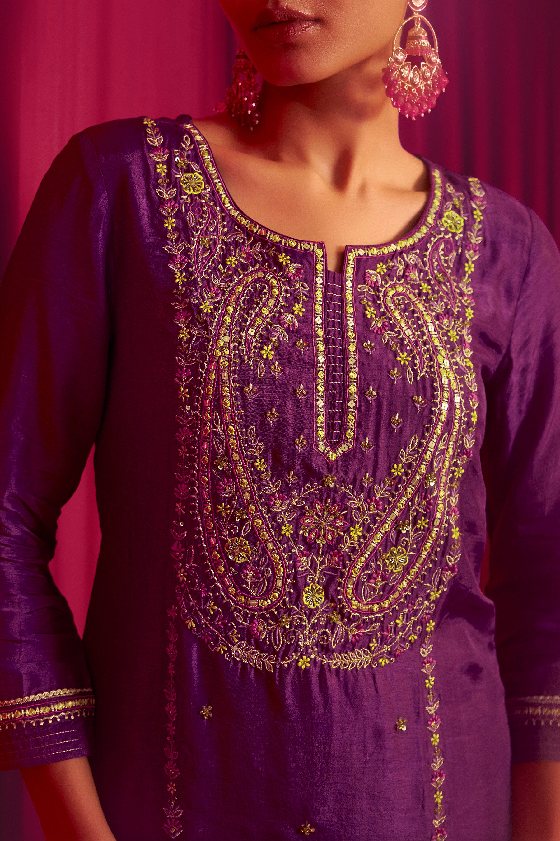 Embroidered Silk Set