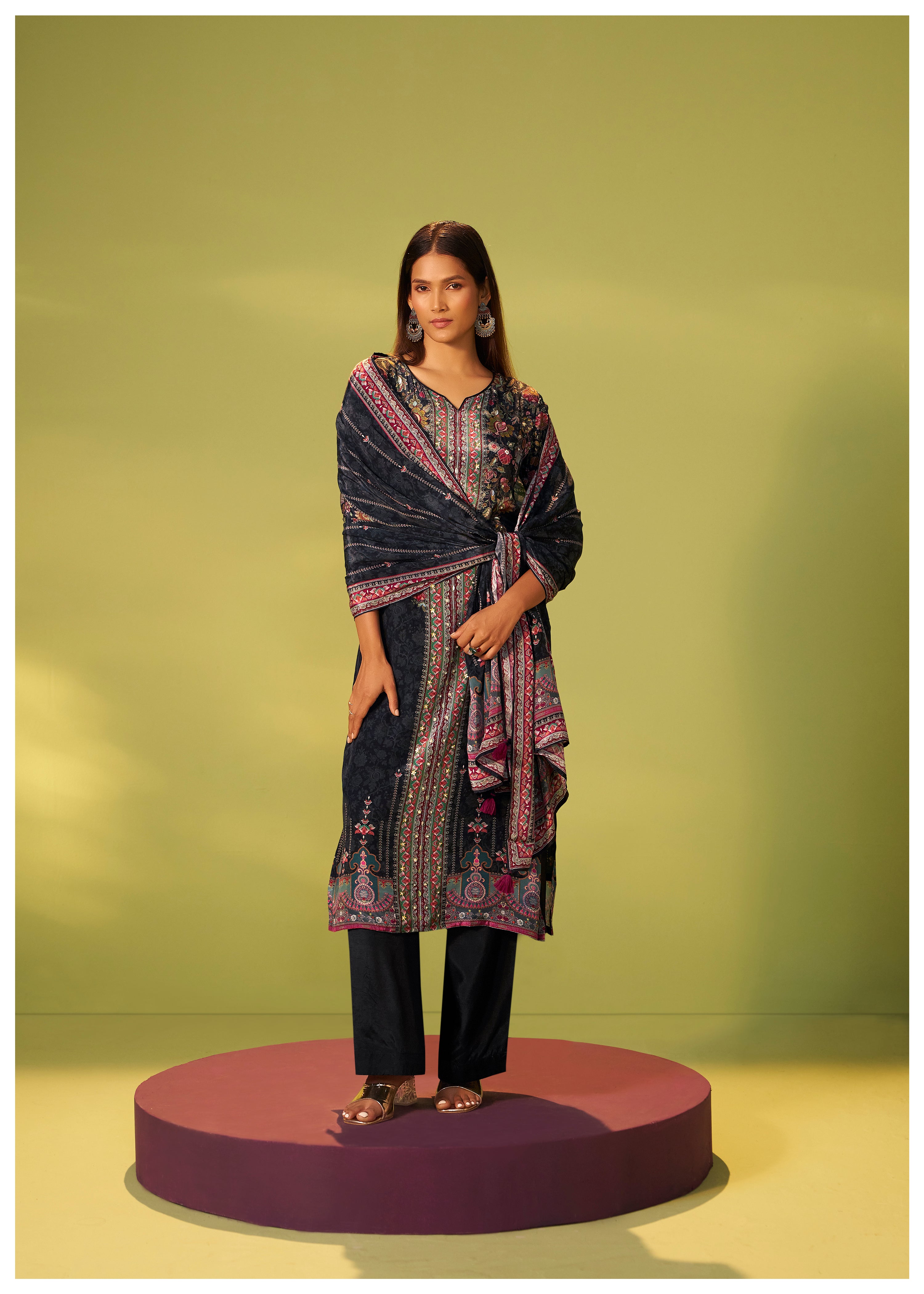 Crepe Silk Kurta Set