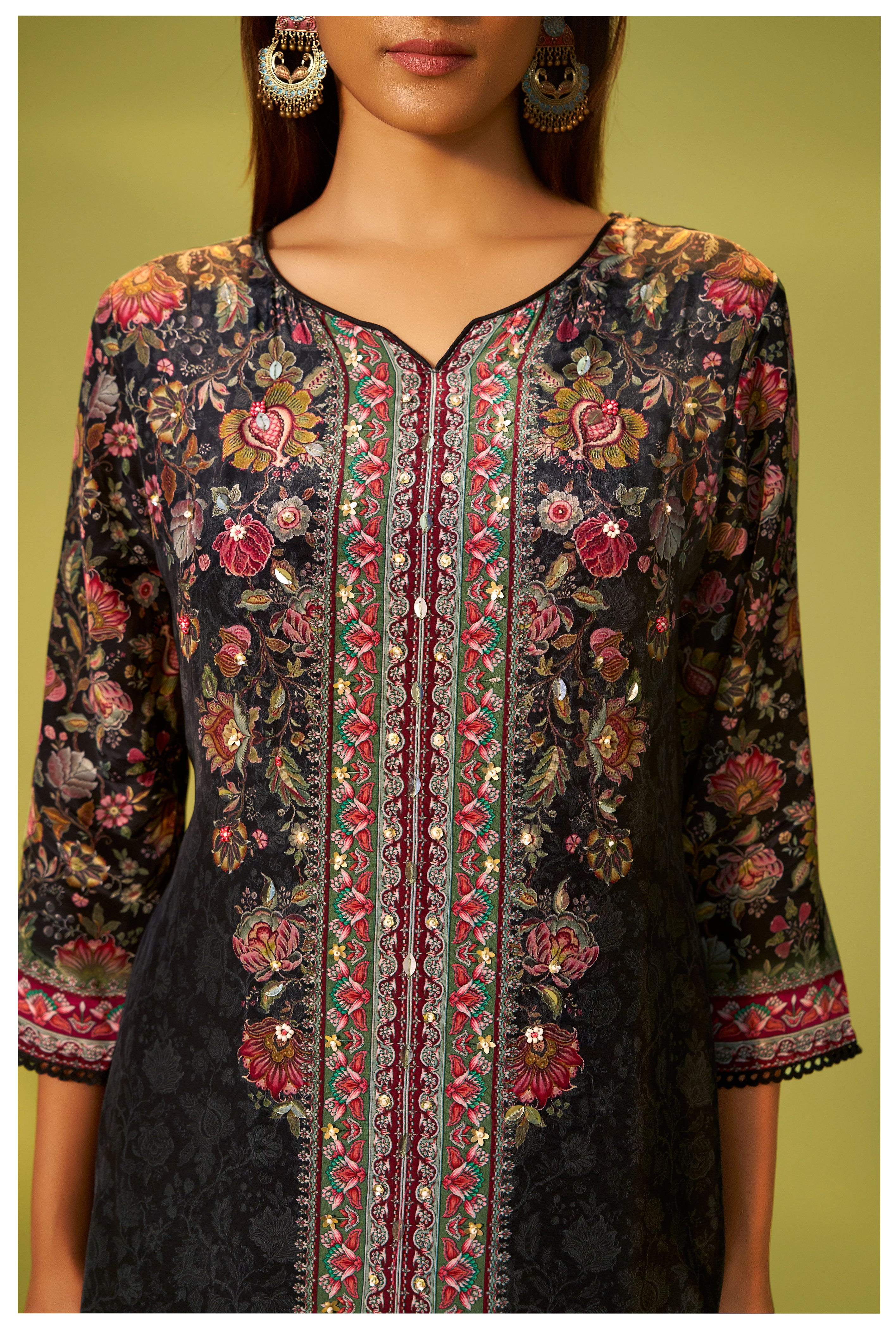 Crepe Silk Kurta Set