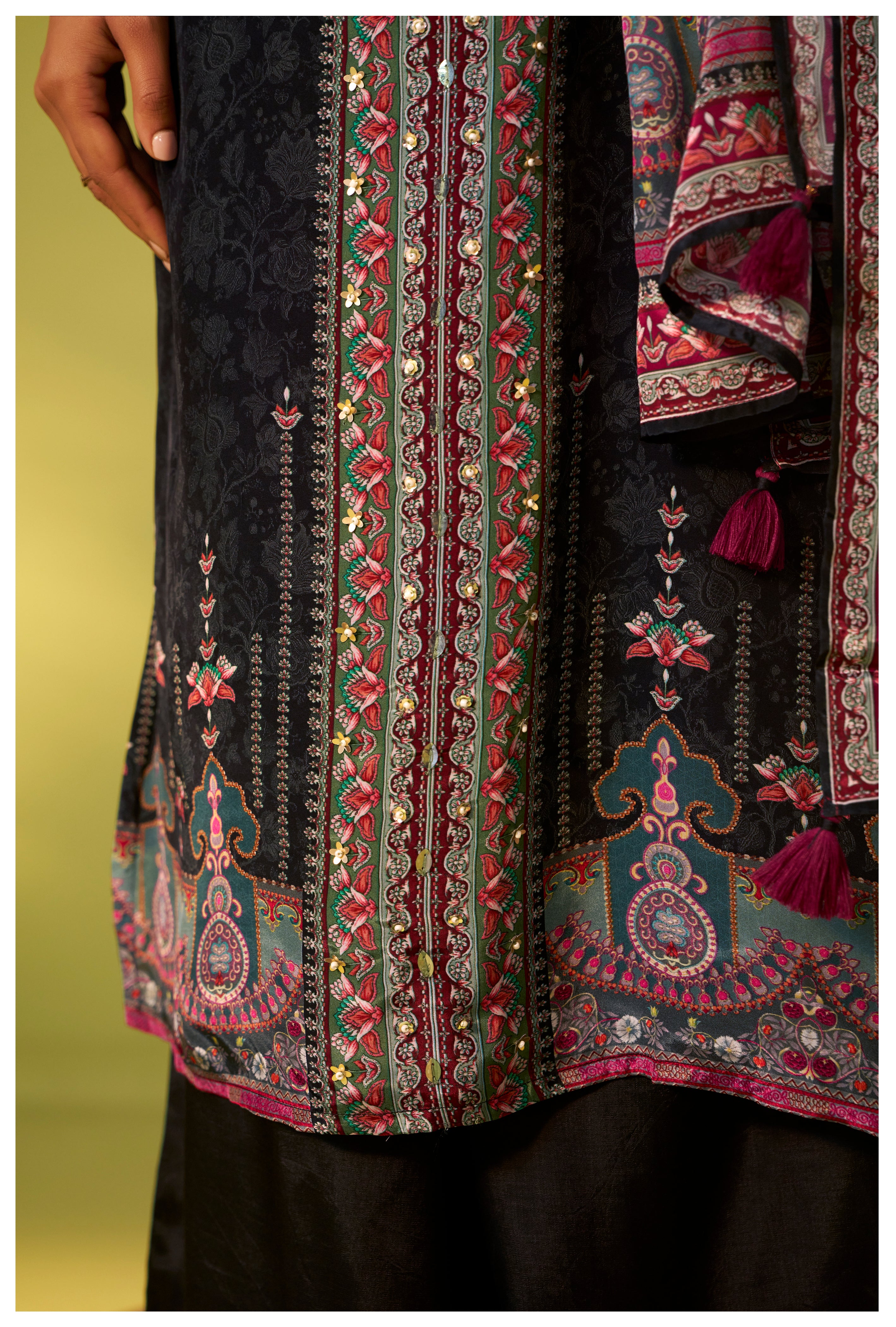 Crepe Silk Kurta Set