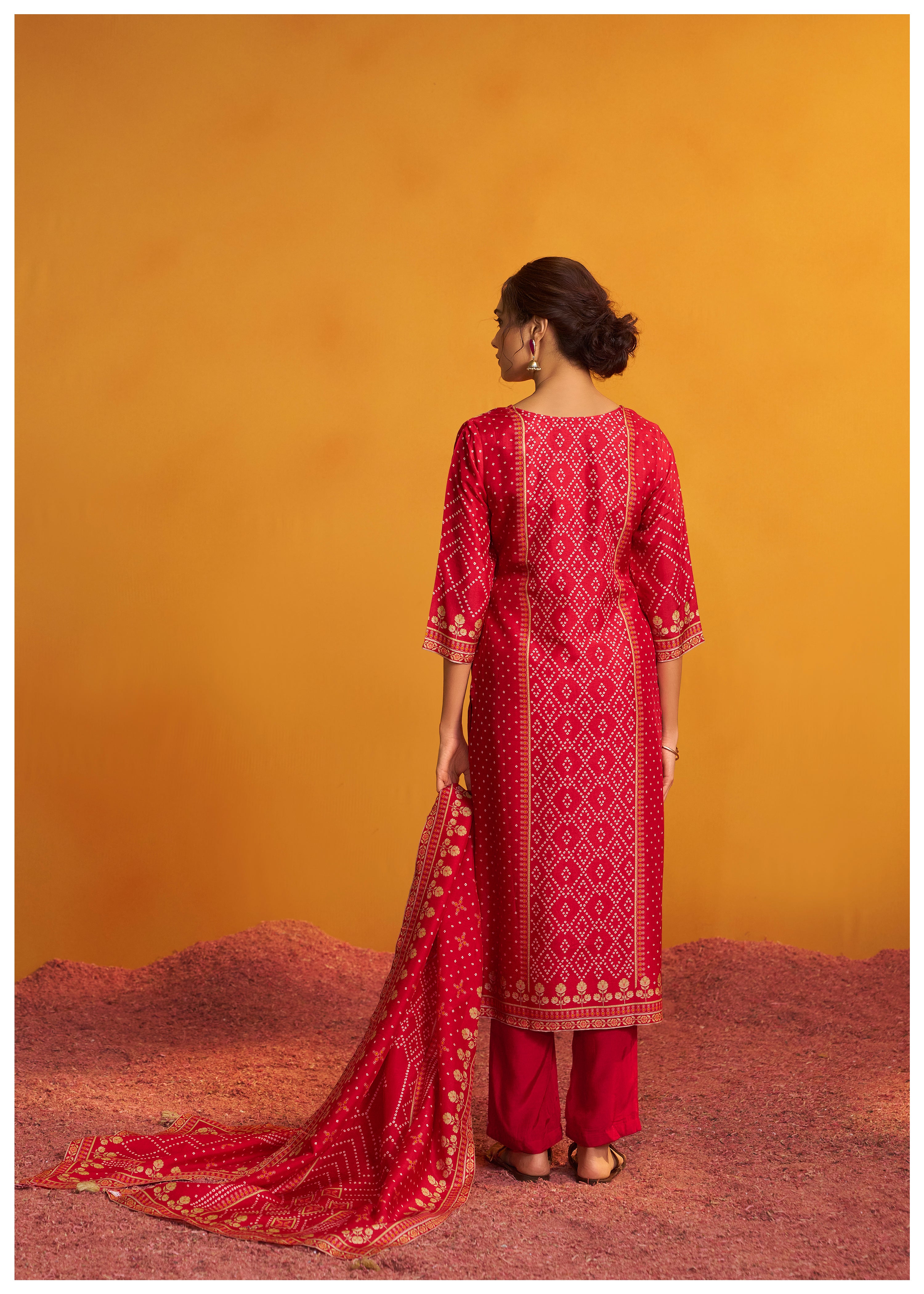 Bandhani Digital Print Kurta Set