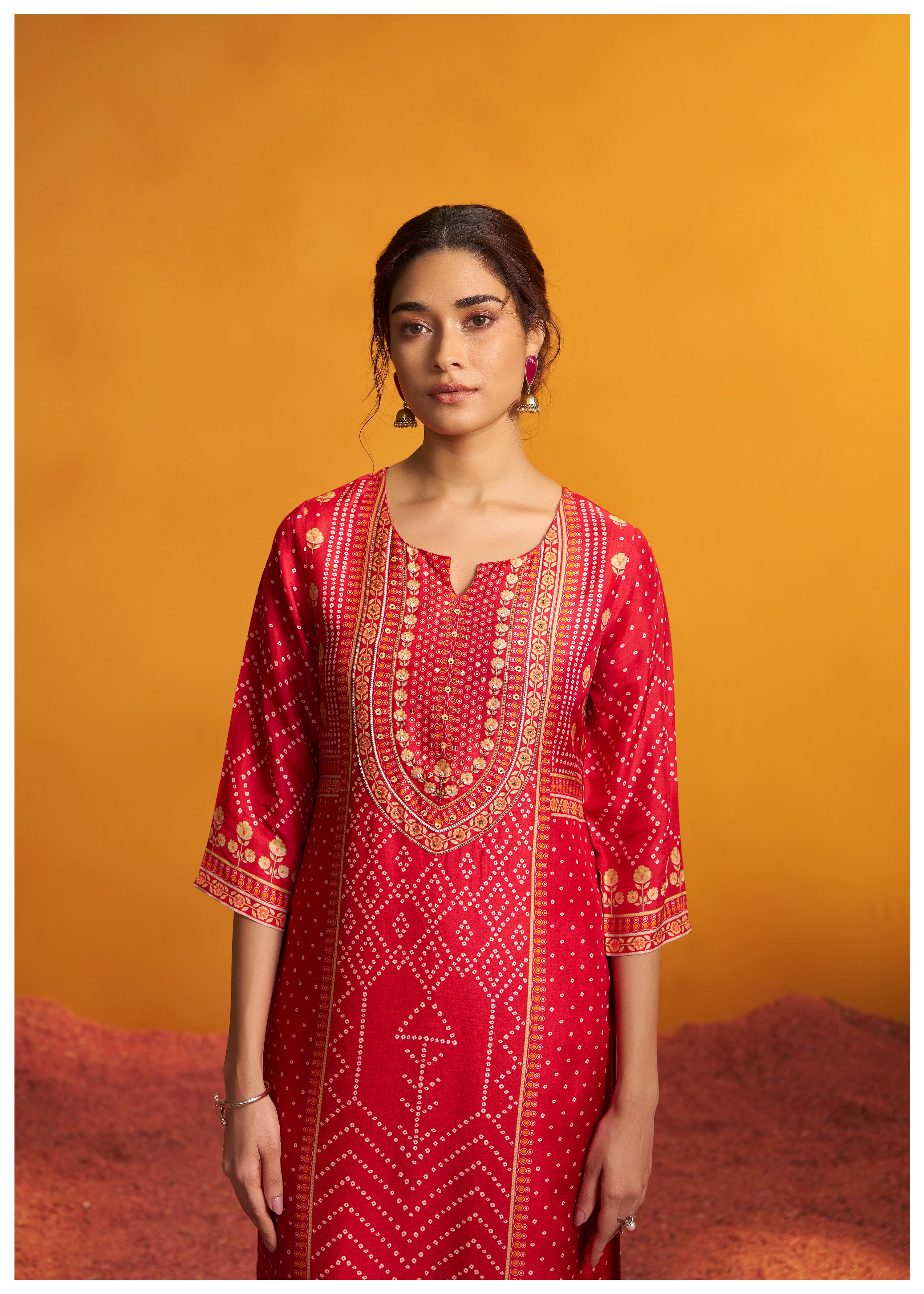 Bandhani Digital Print Kurta Set