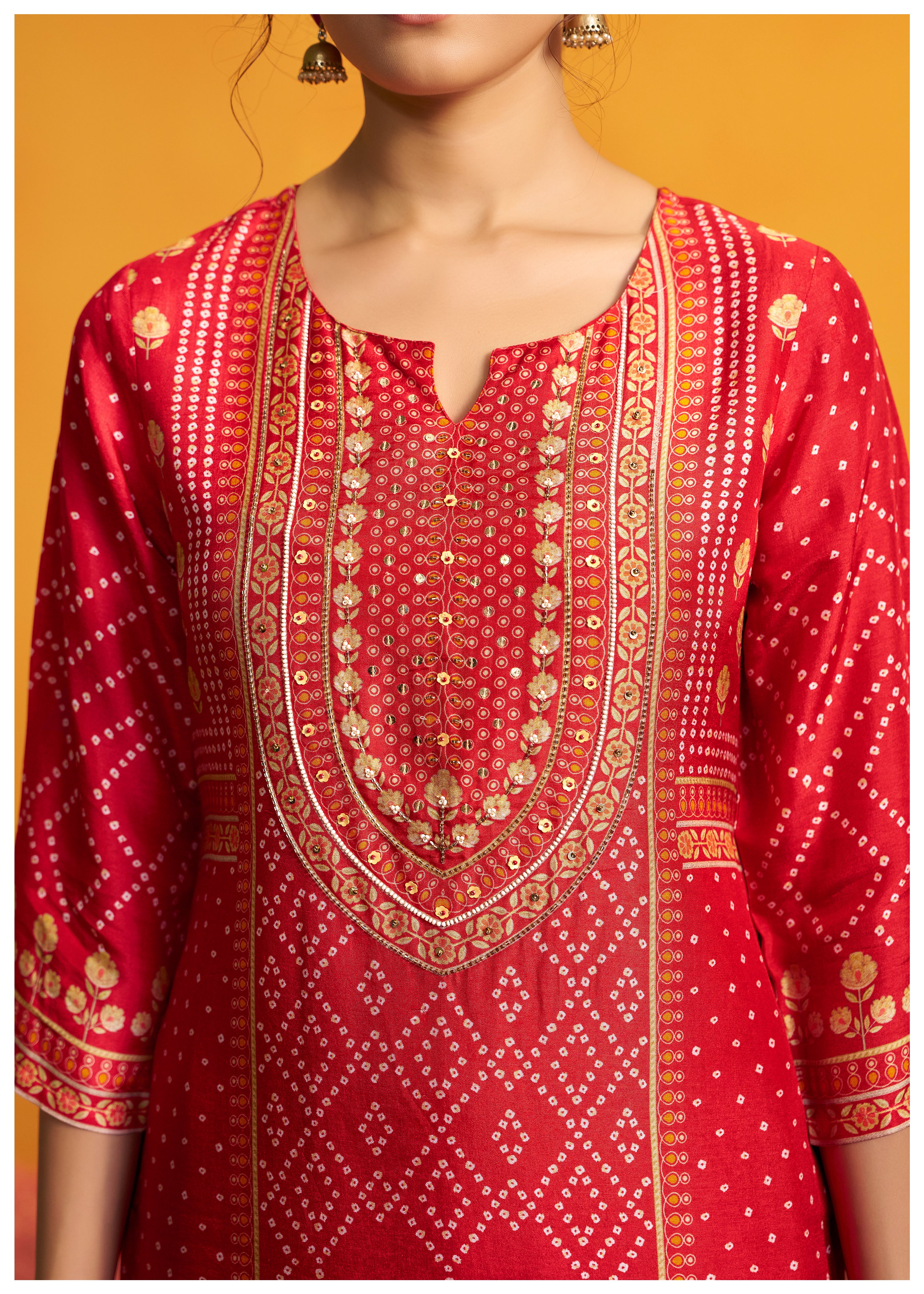 Bandhani Digital Print Kurta Set