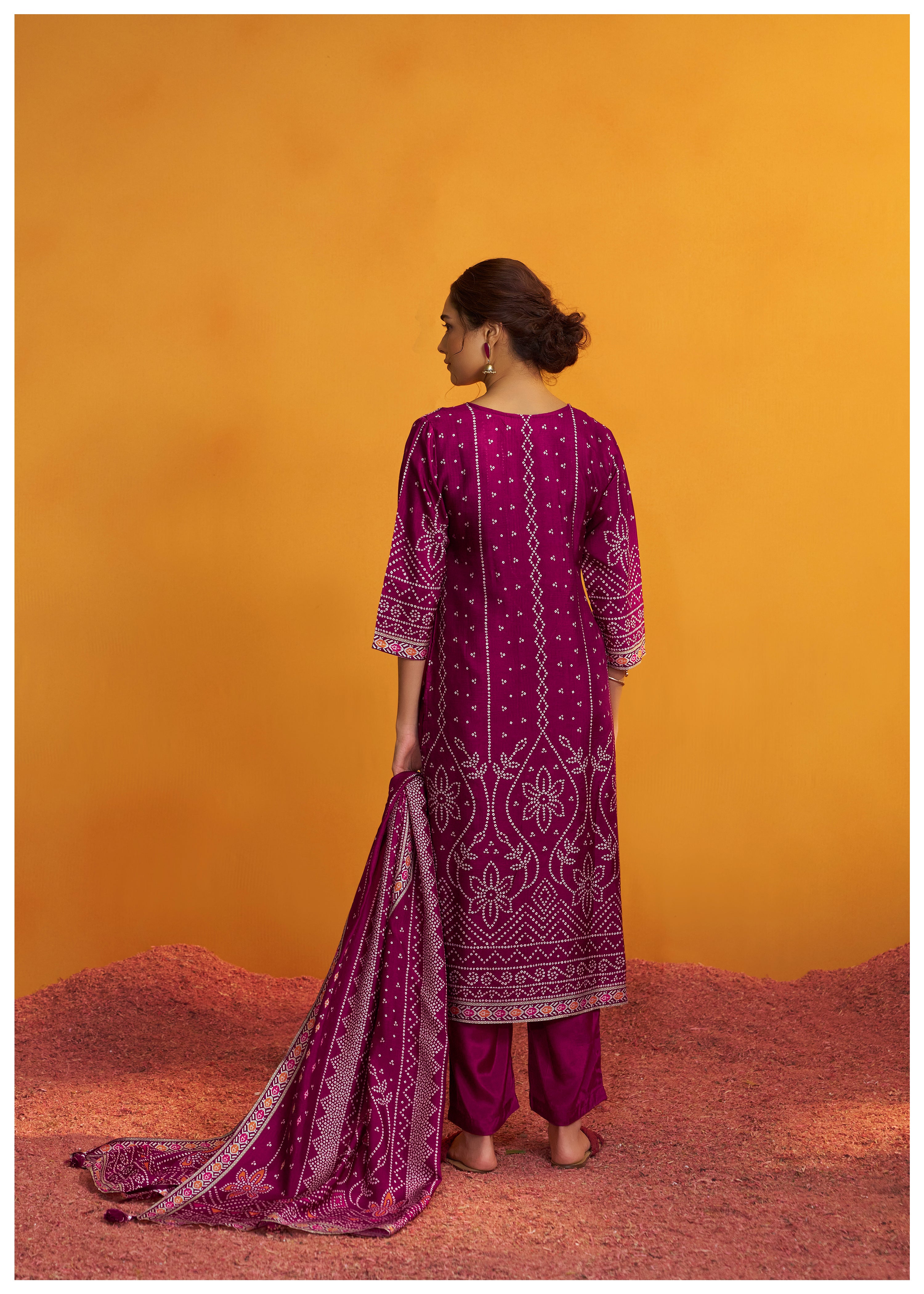 Bandhani Digital Print Kurta Set