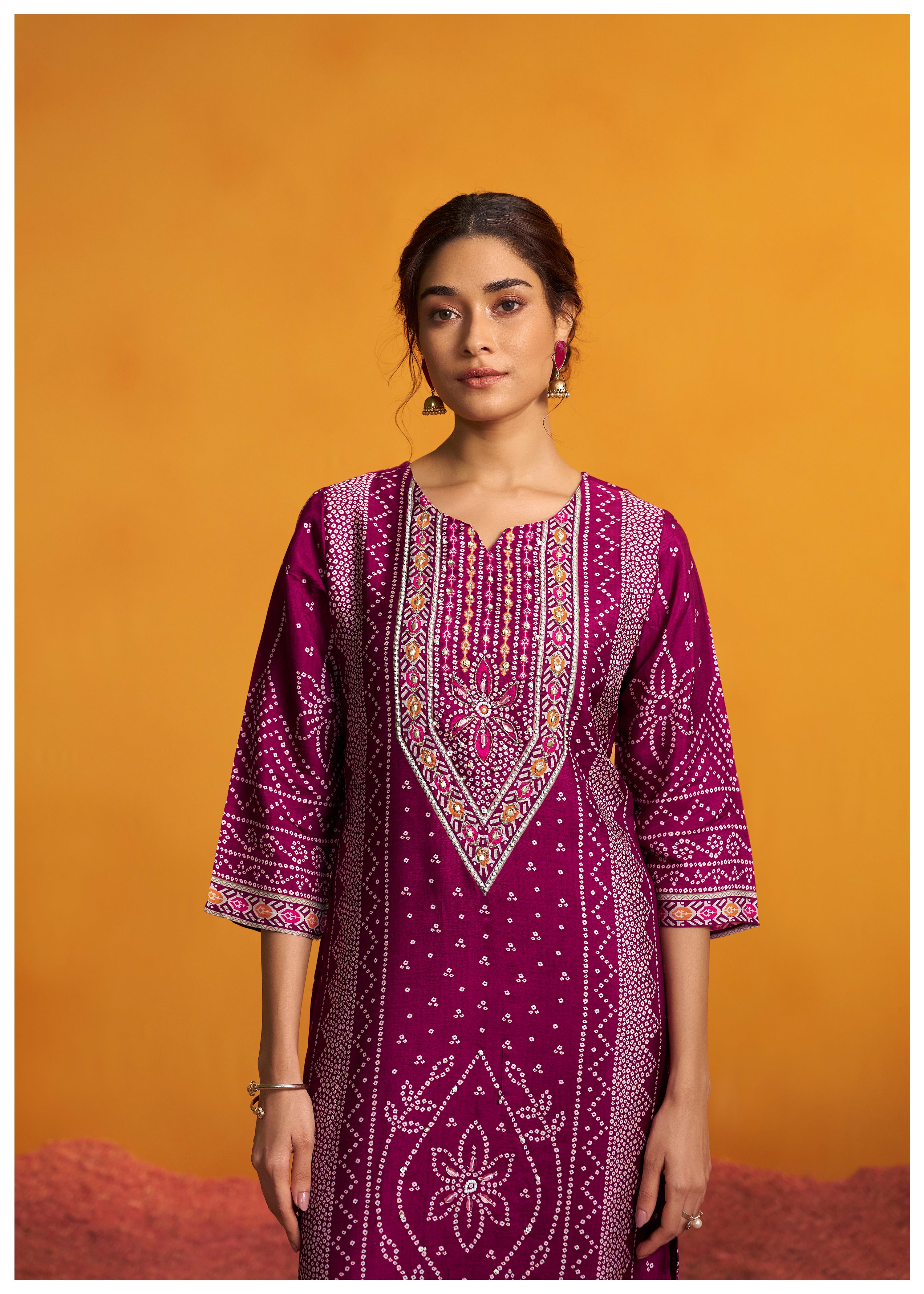 Bandhani Digital Print Kurta Set