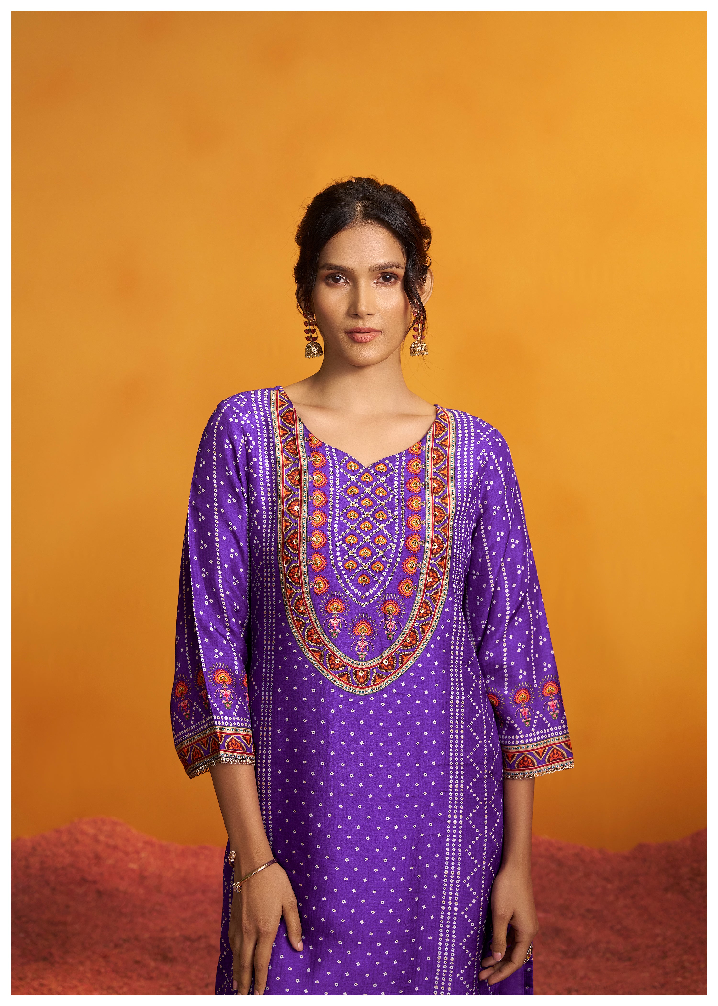 Bandhani Digital Print Kurta Set