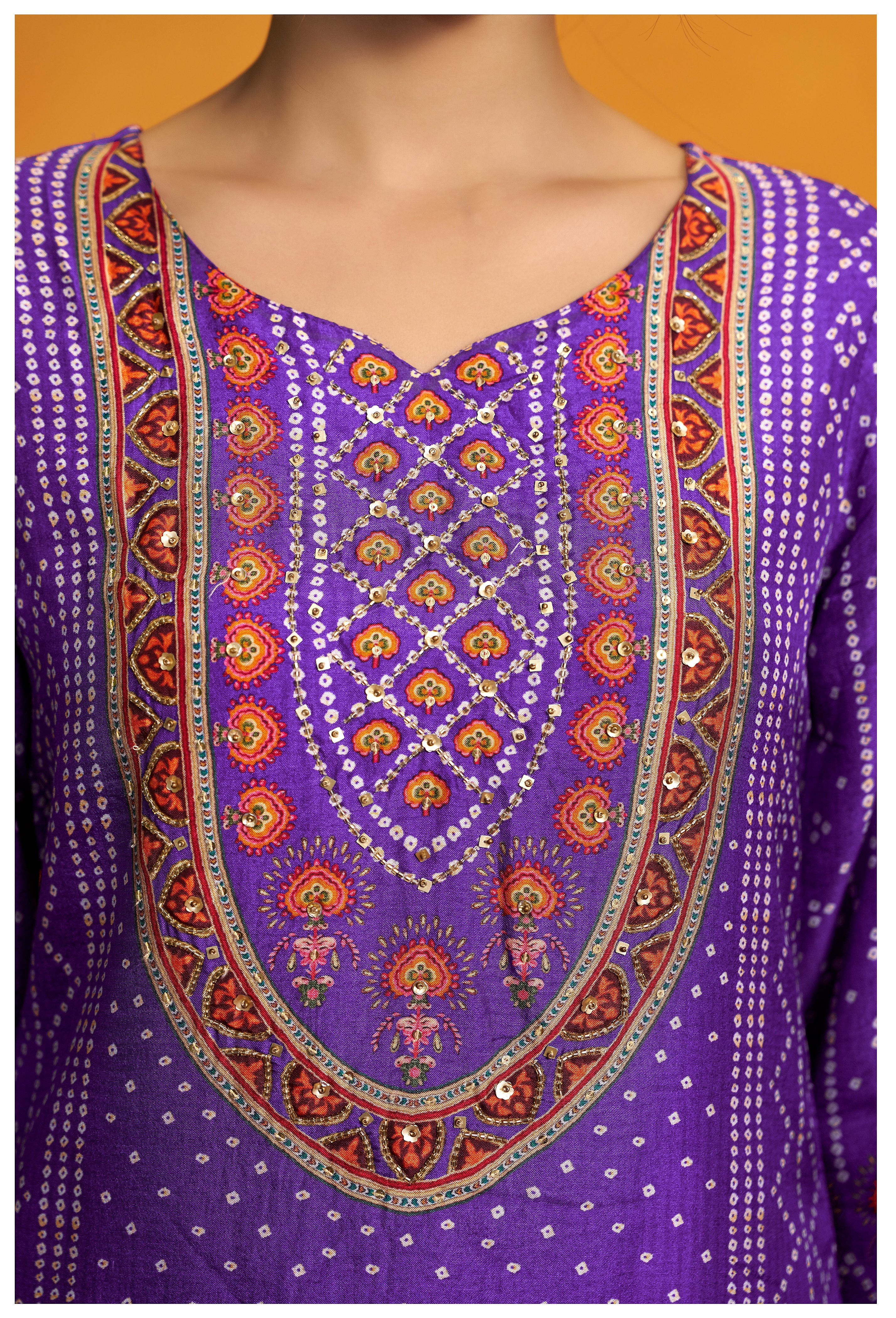 Bandhani Digital Print Kurta Set