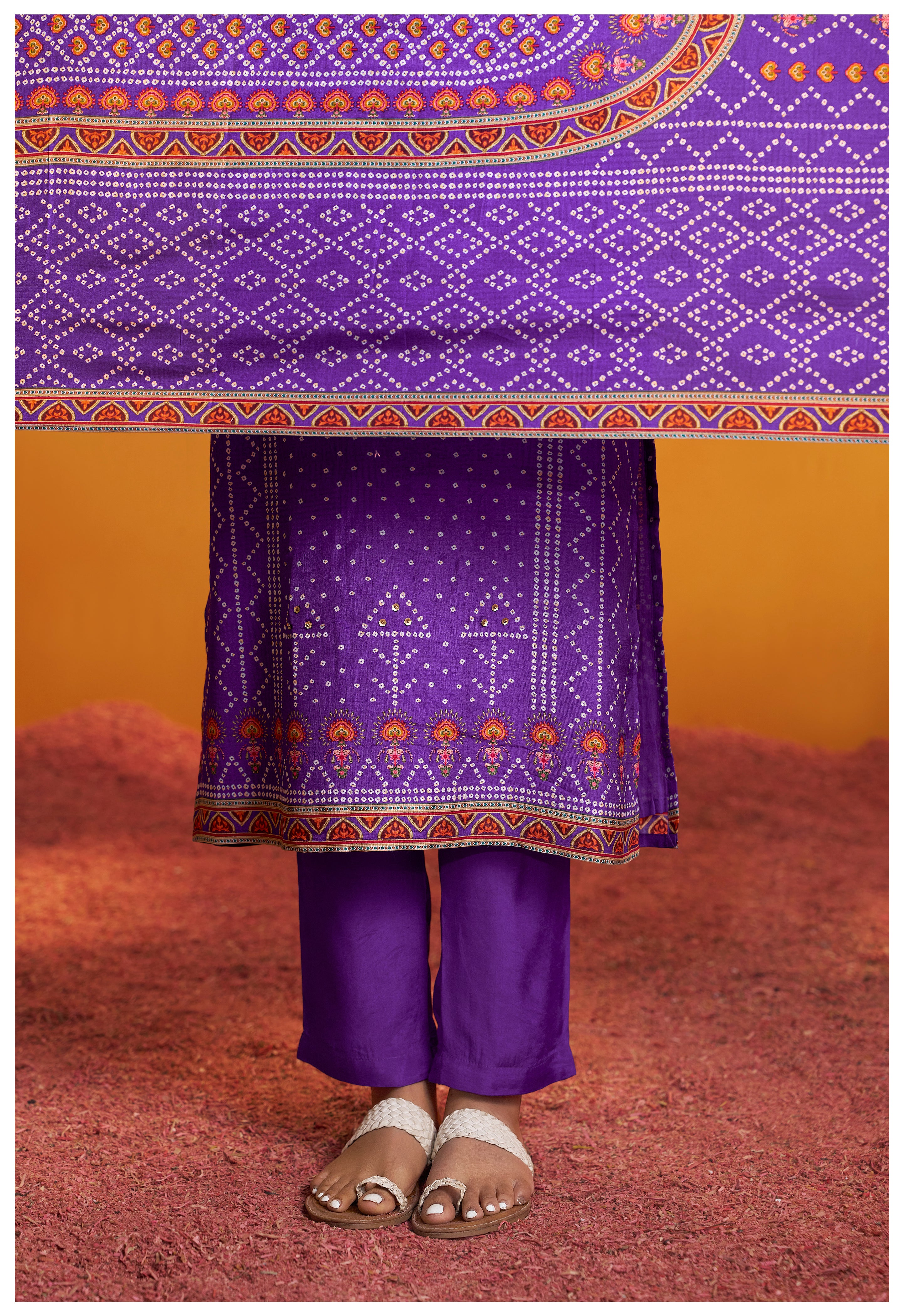 Bandhani Digital Print Kurta Set