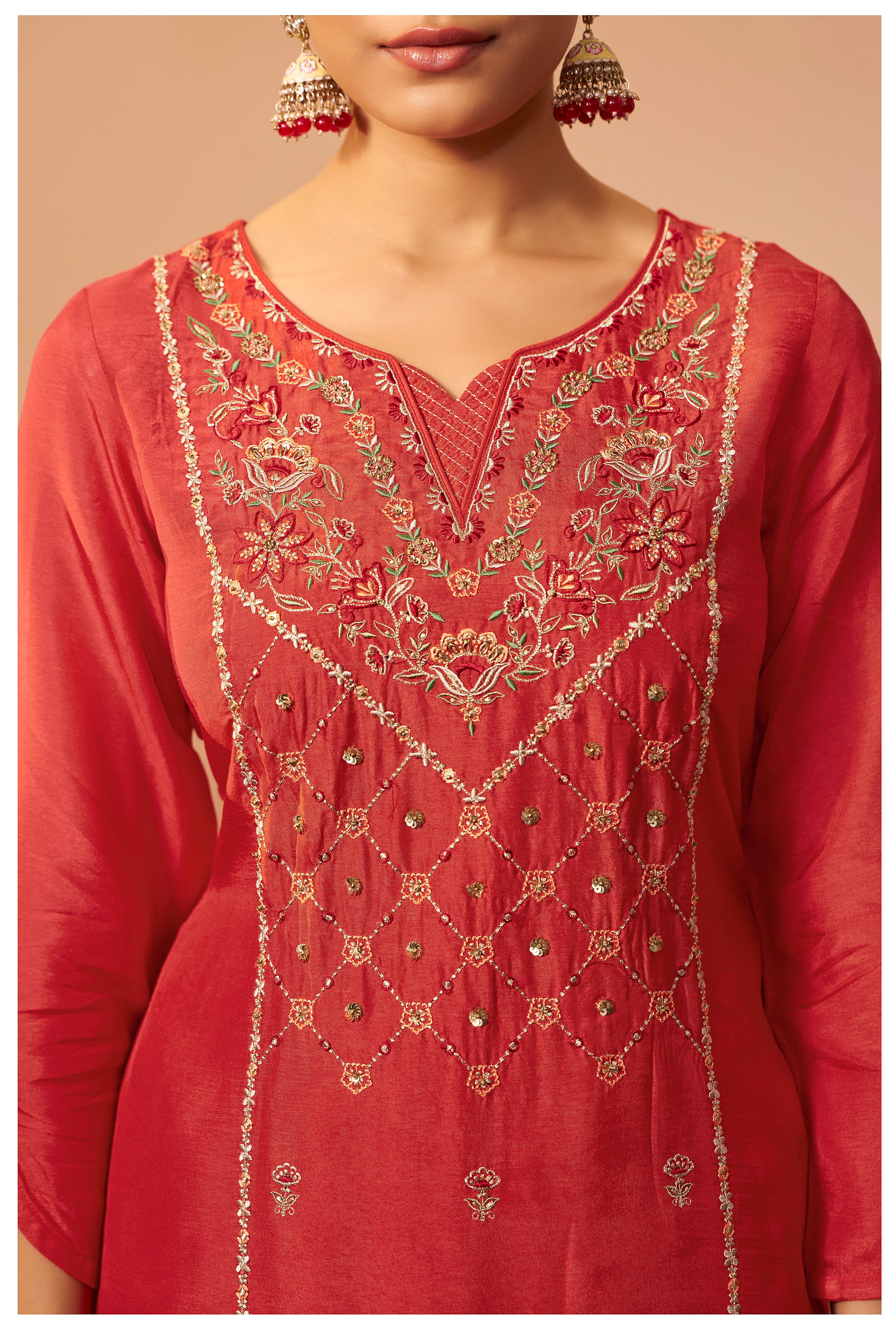 Digital Print Organza Jacquard Dupatta Set