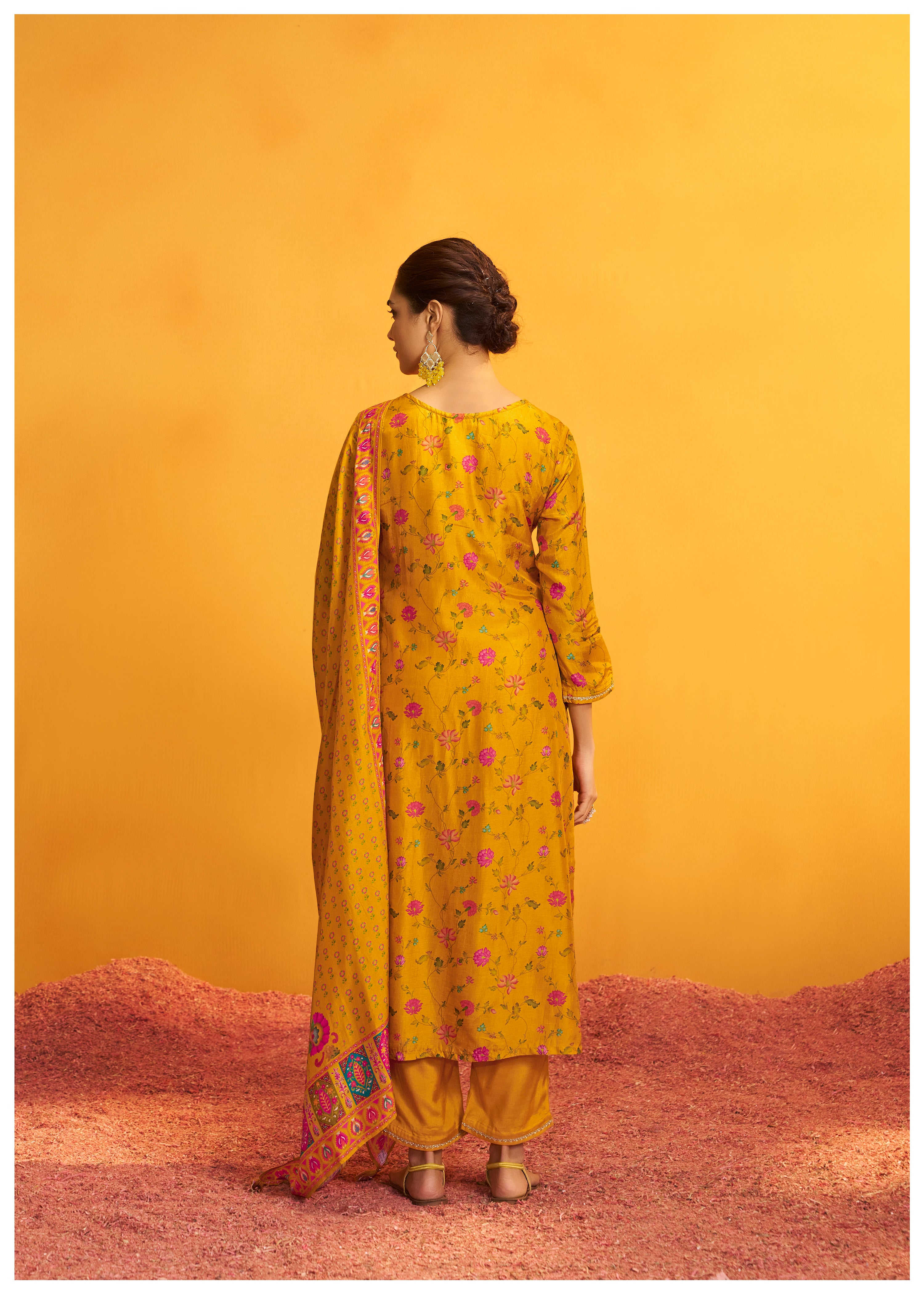 Position Print Russian Silk Kurta Set