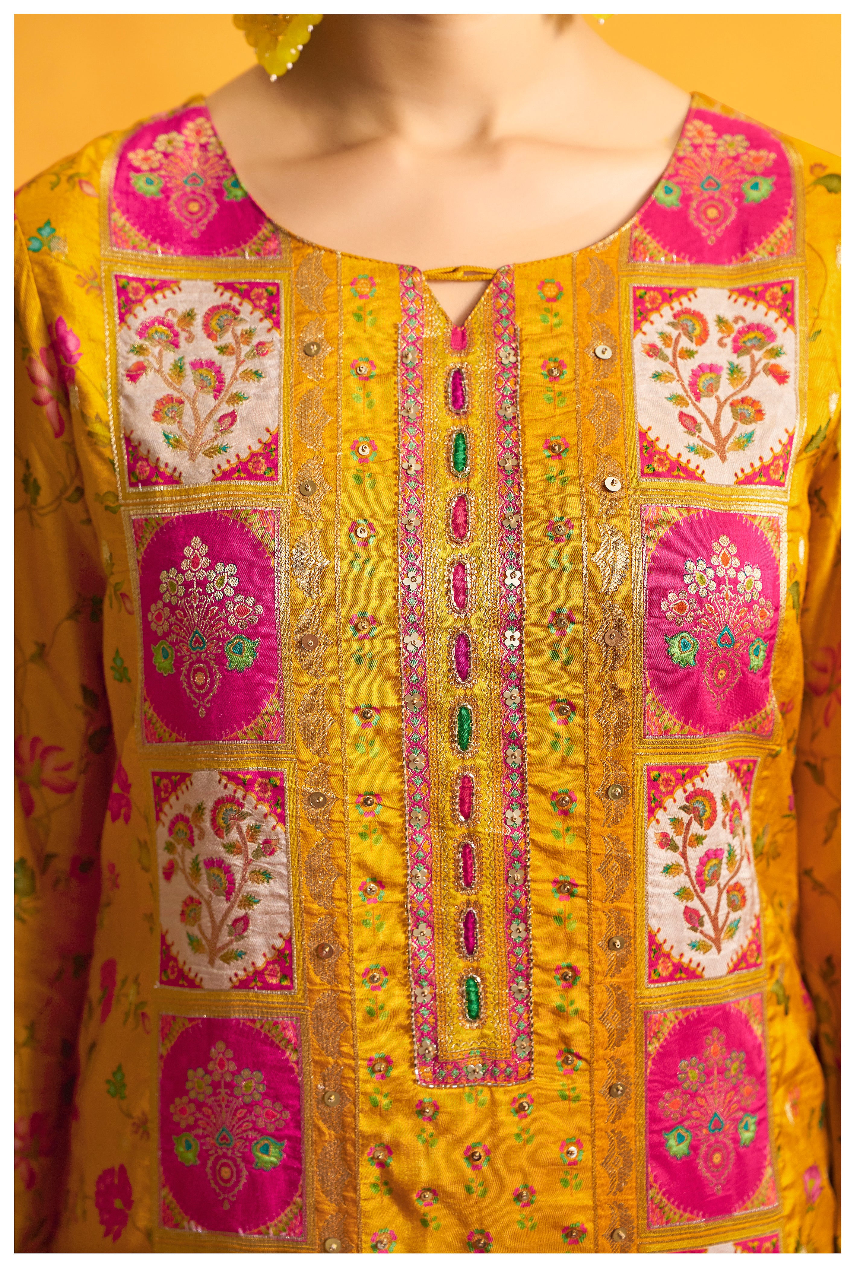 Position Print Russian Silk Kurta Set