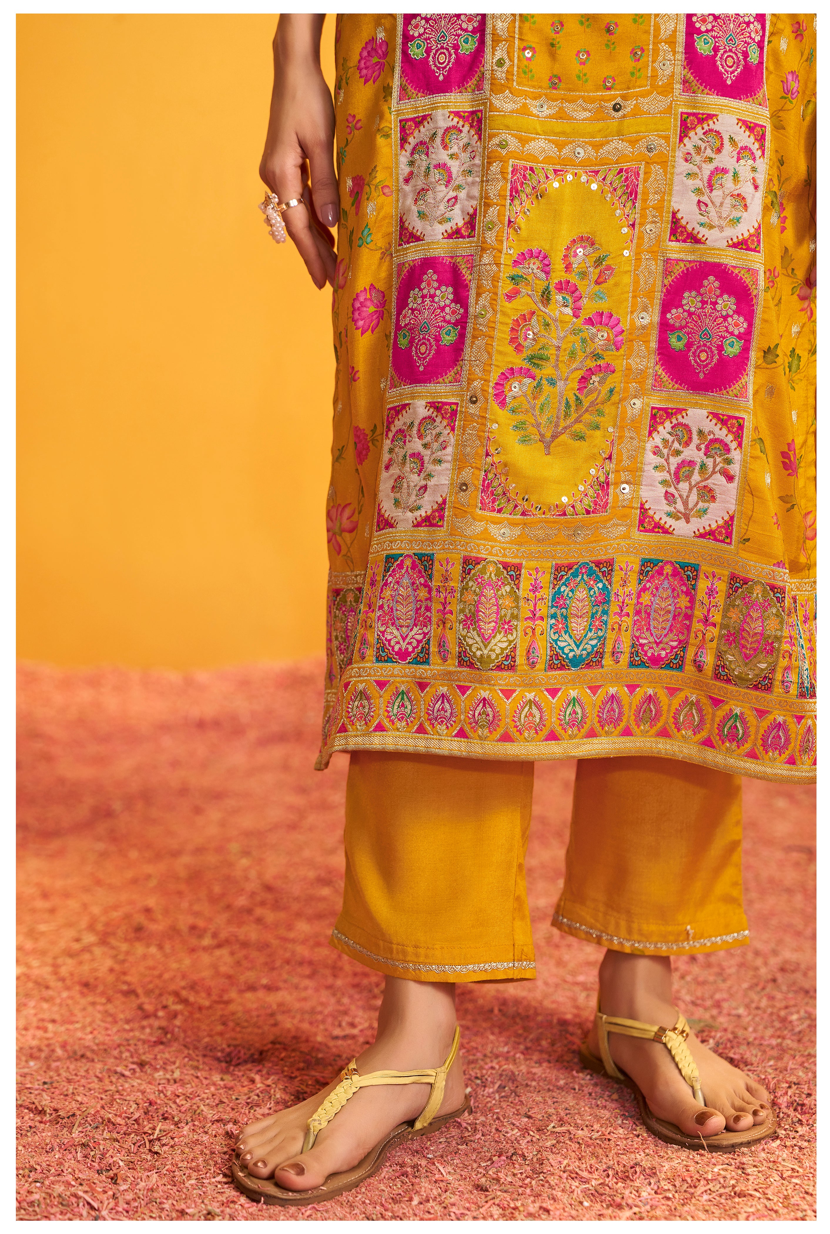 Position Print Russian Silk Kurta Set