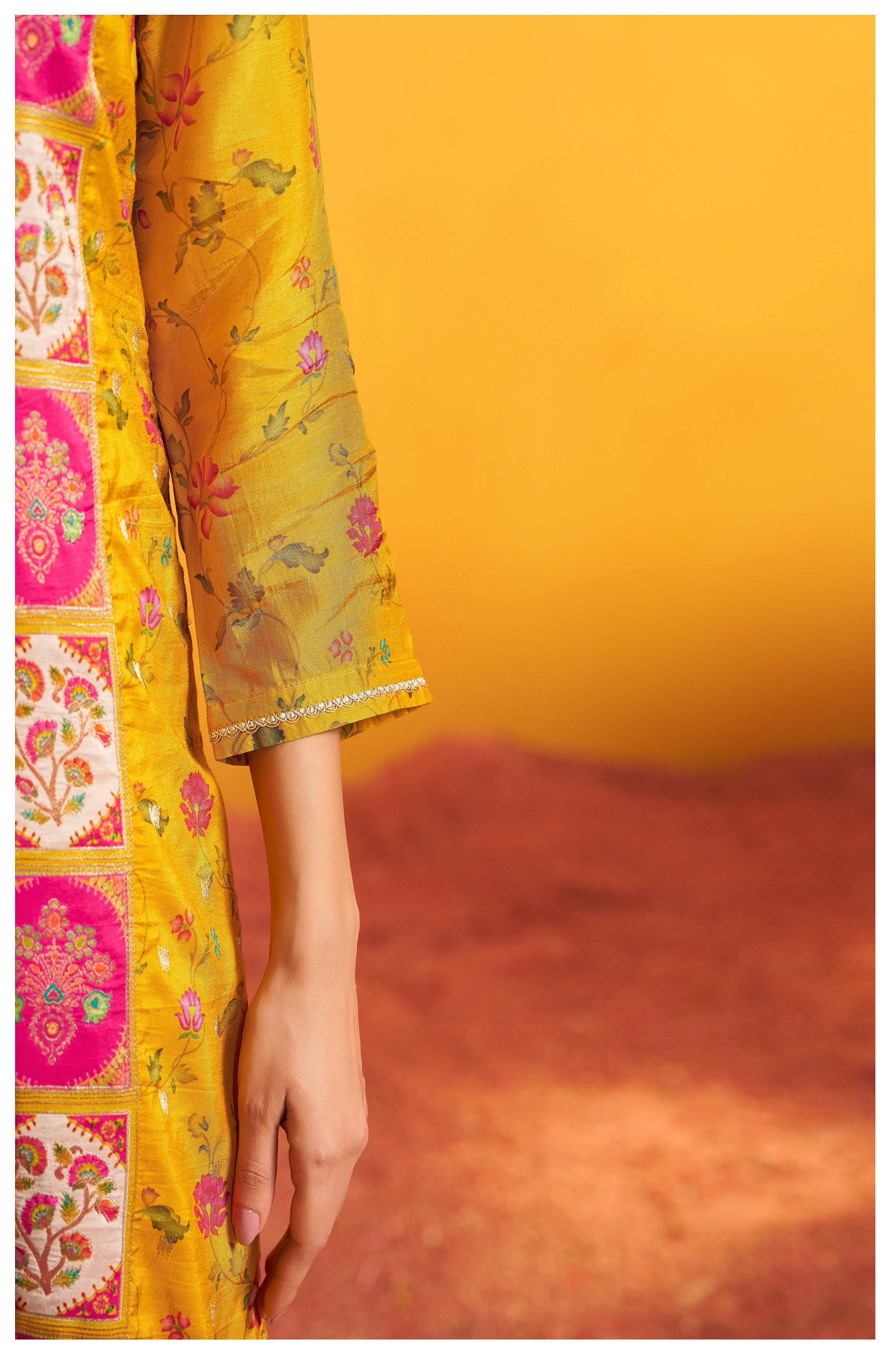 Position Print Russian Silk Kurta Set