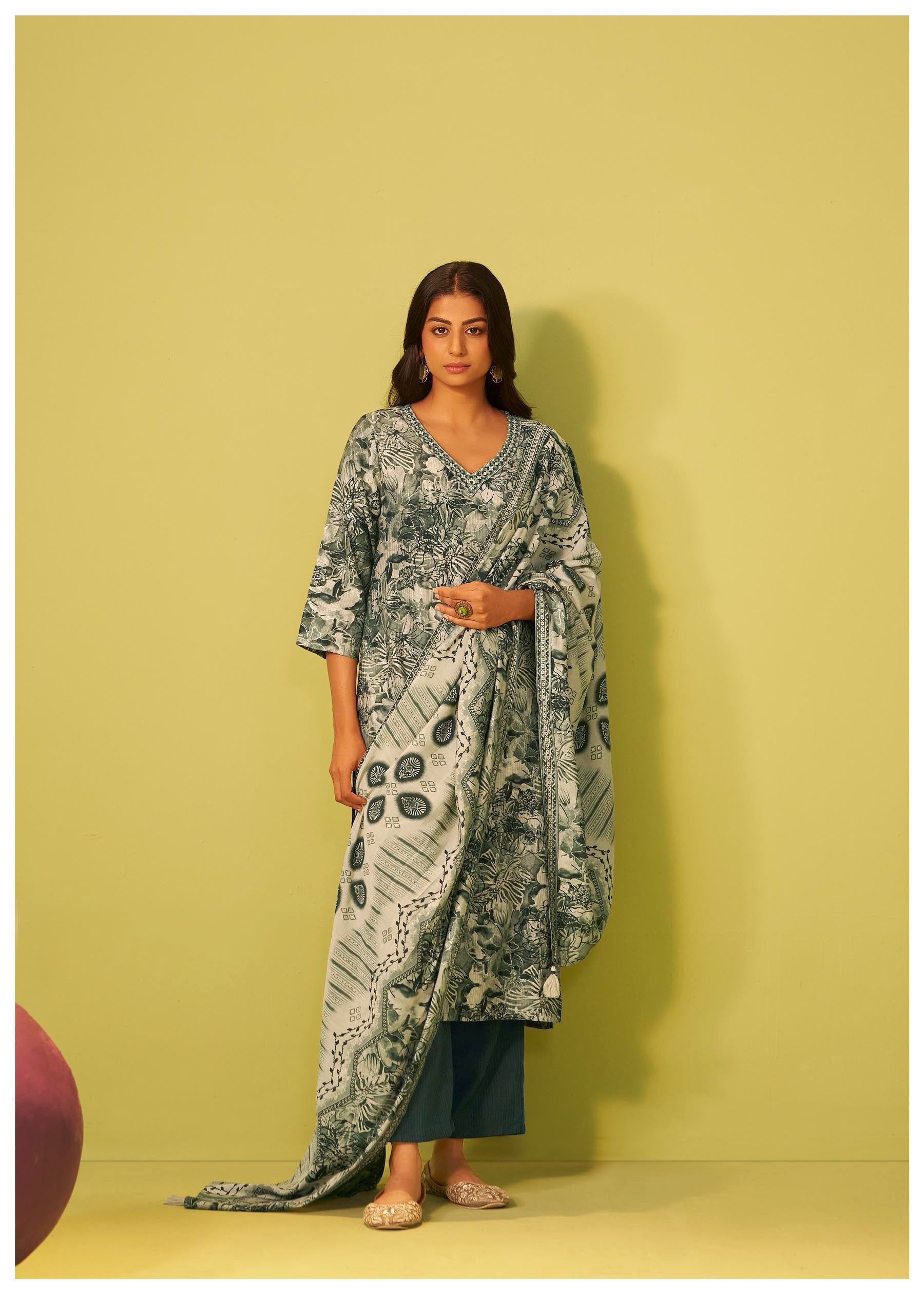 Harit Green Digital Print Kurta Set