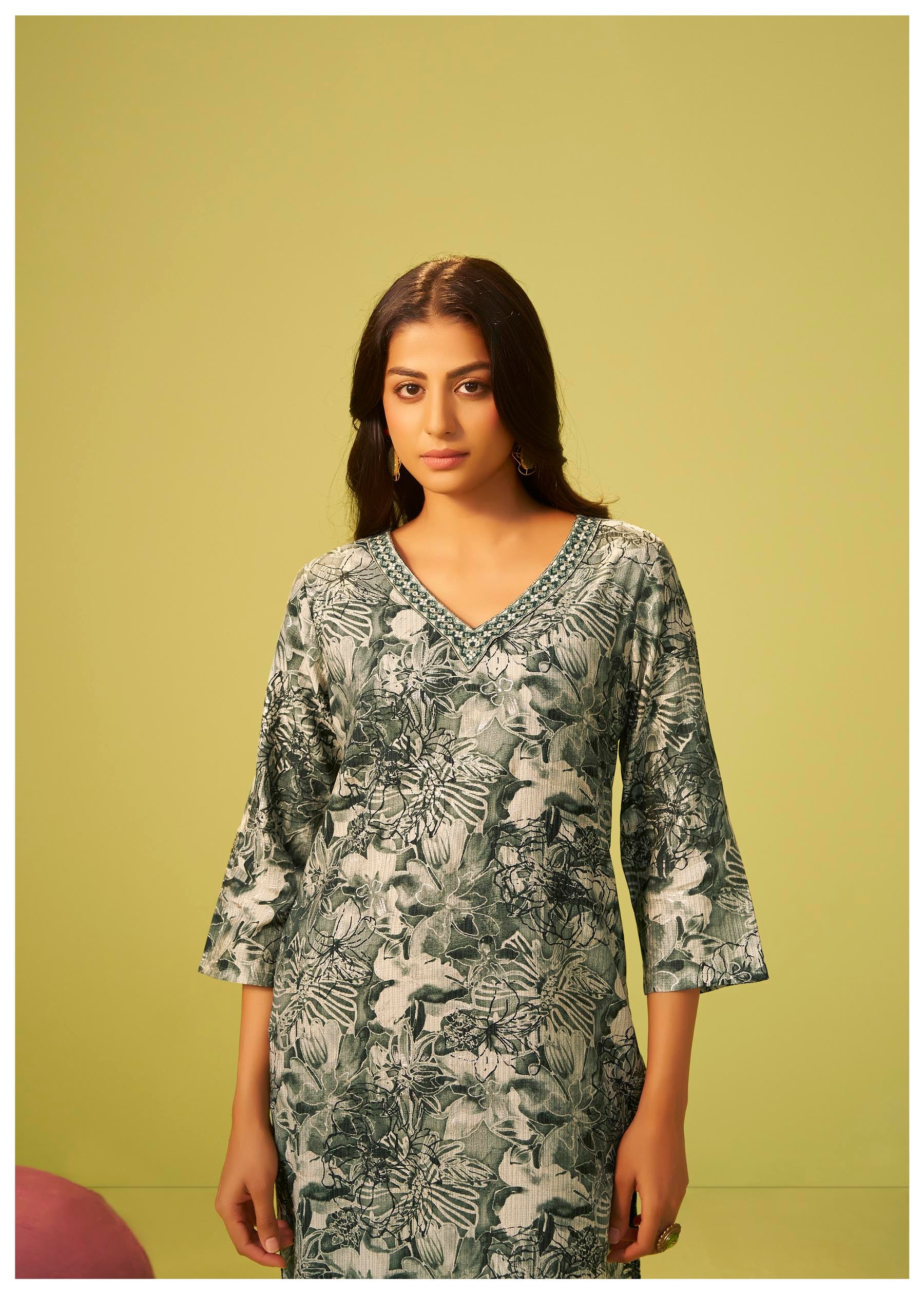 Harit Green Digital Print Kurta Set