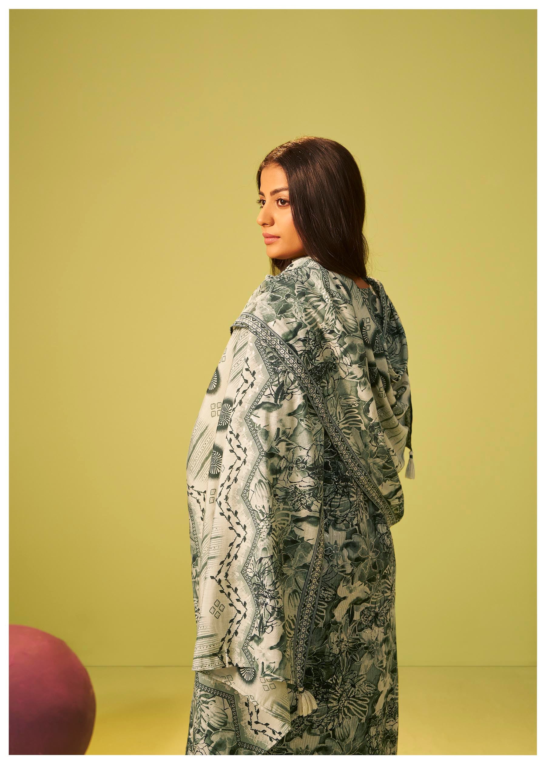 Harit Green Digital Print Kurta Set
