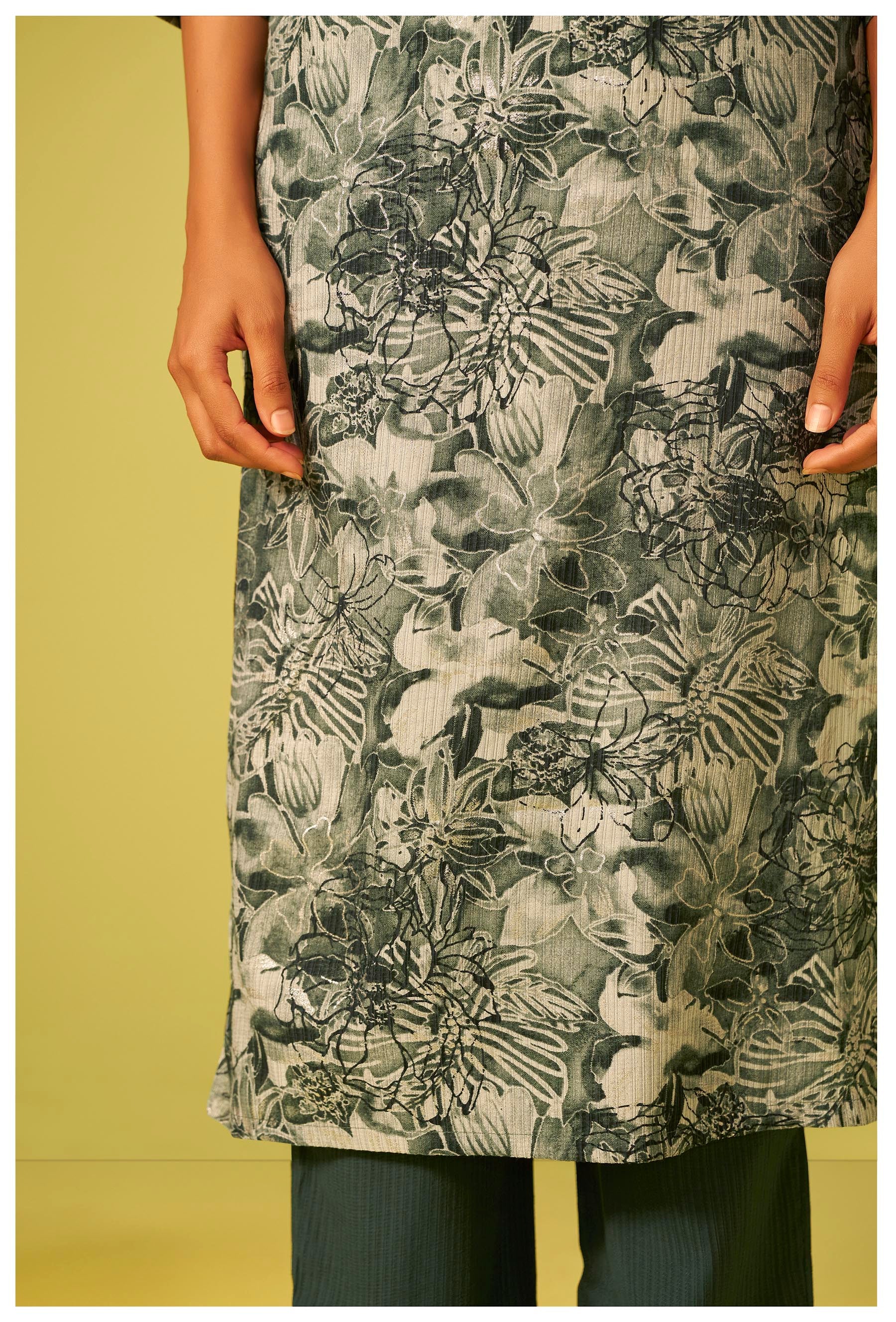 Harit Green Digital Print Kurta Set