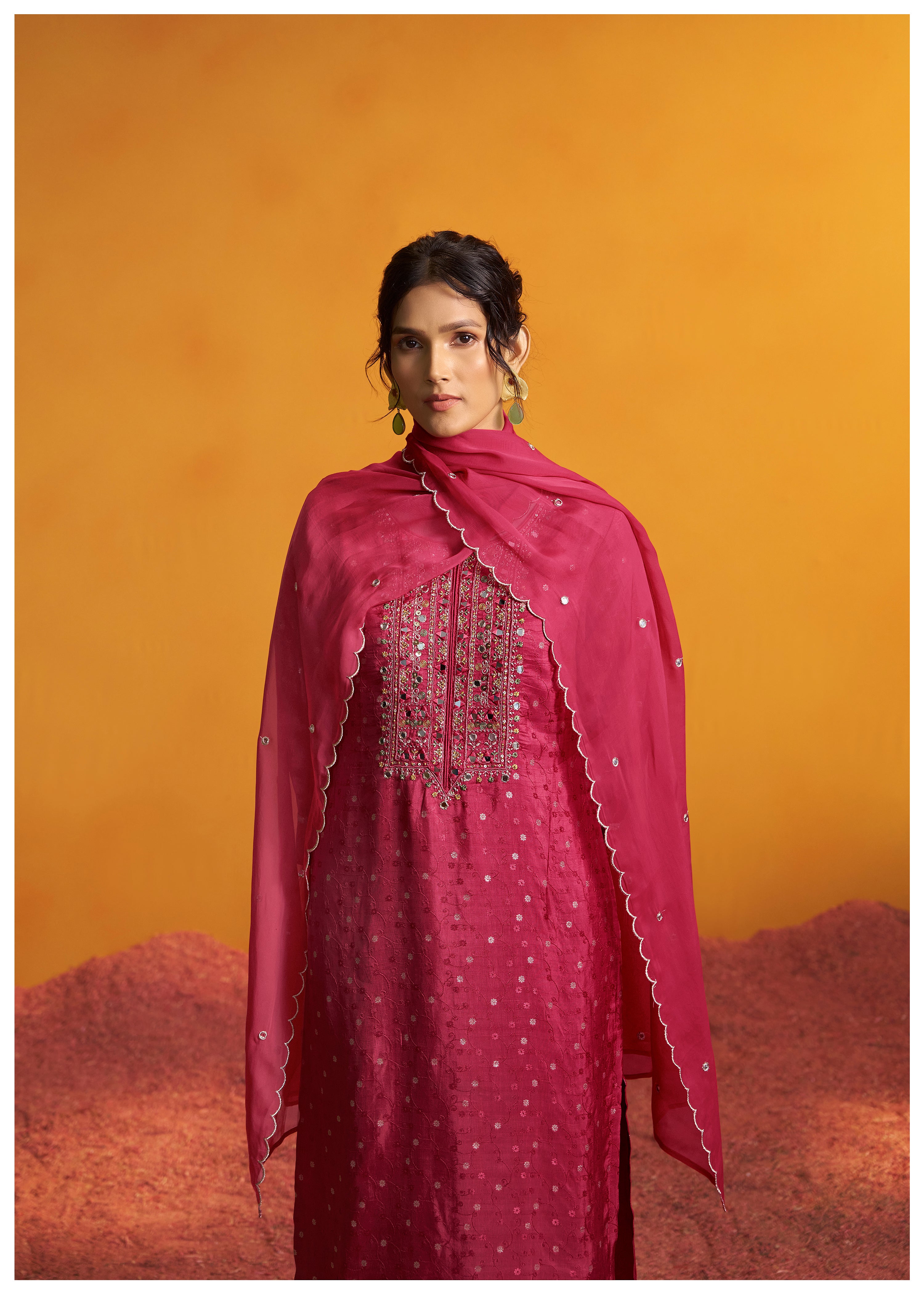 Mirror Embroidery Kurta Set