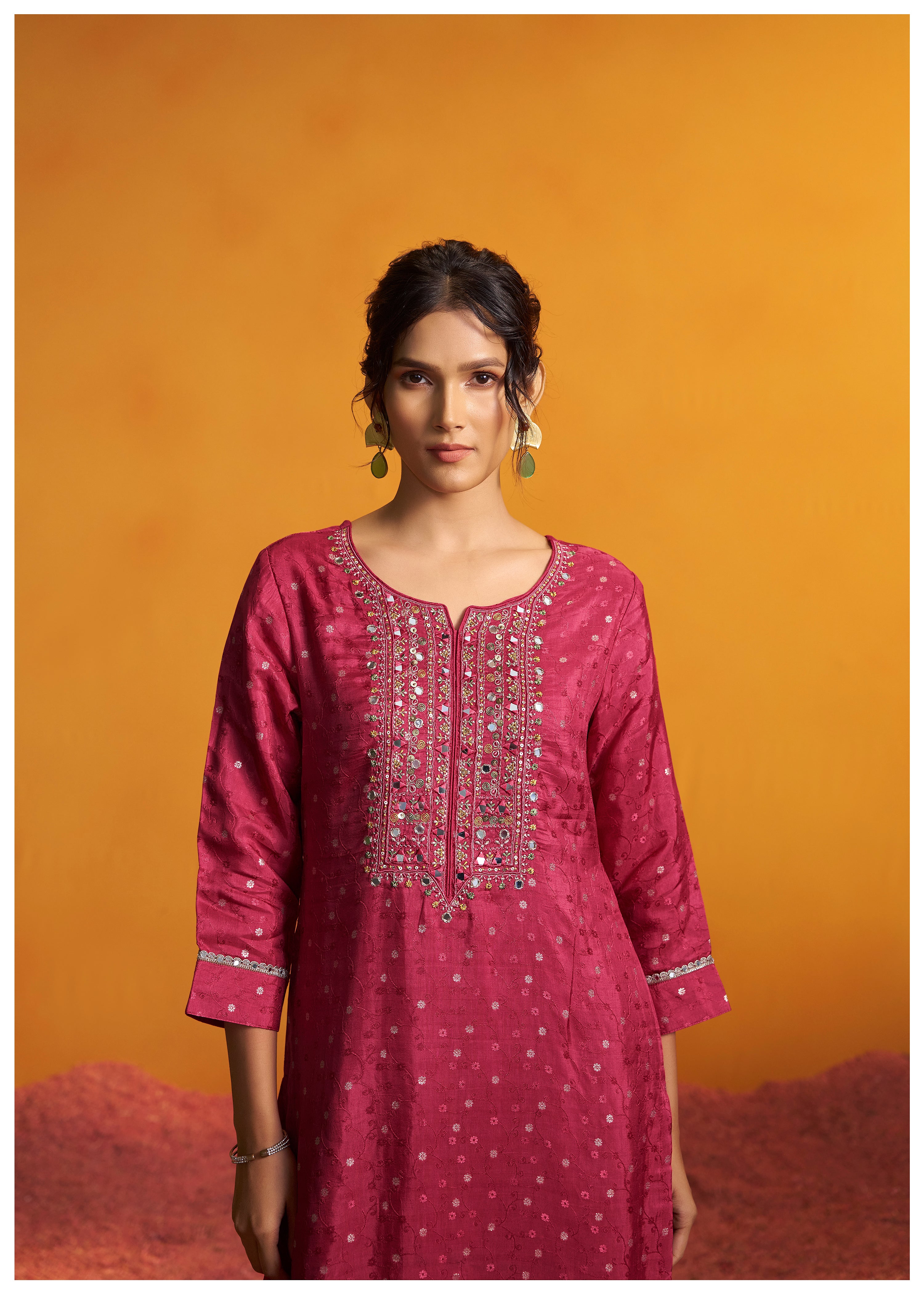 Mirror Embroidery Kurta Set