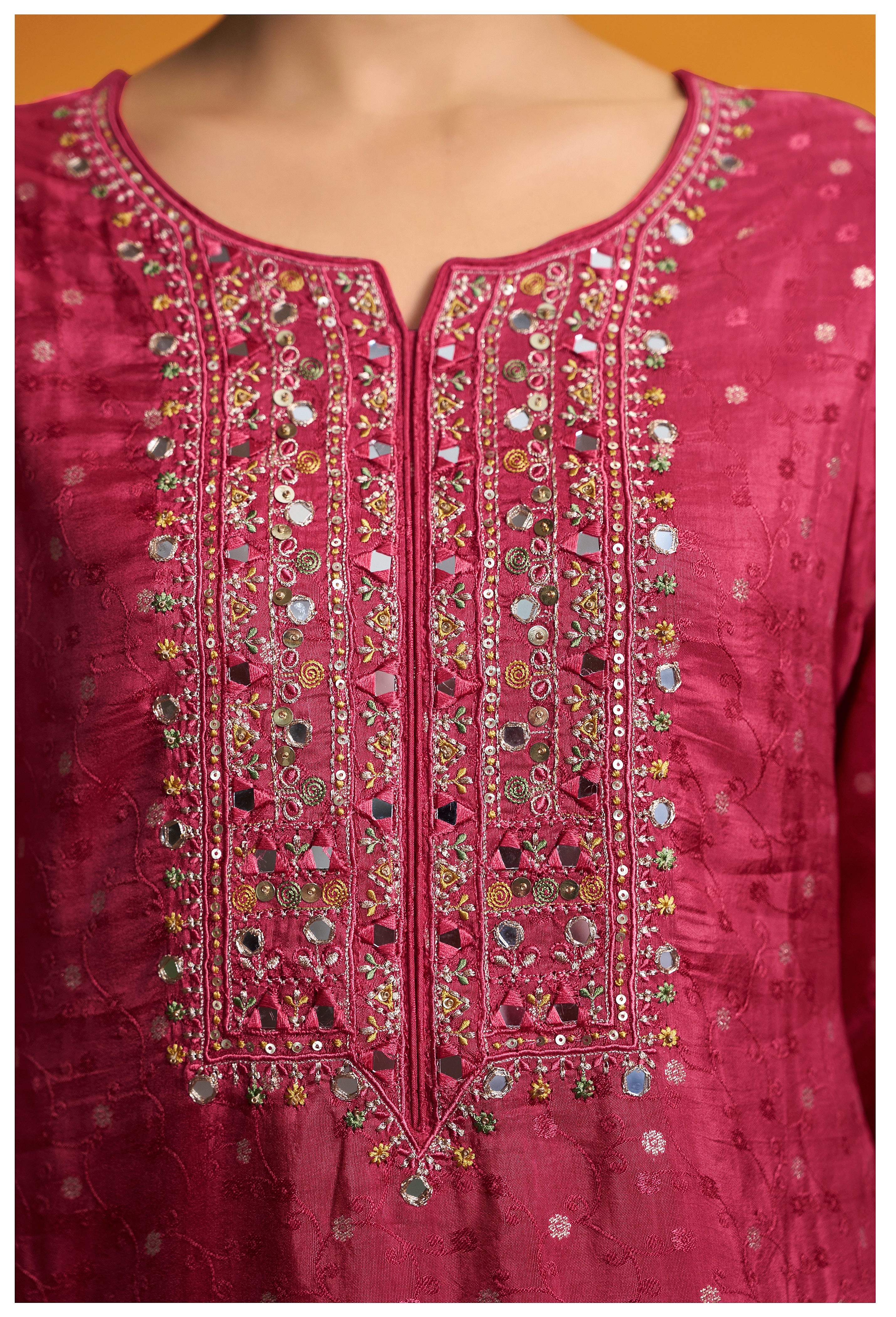 Mirror Embroidery Kurta Set