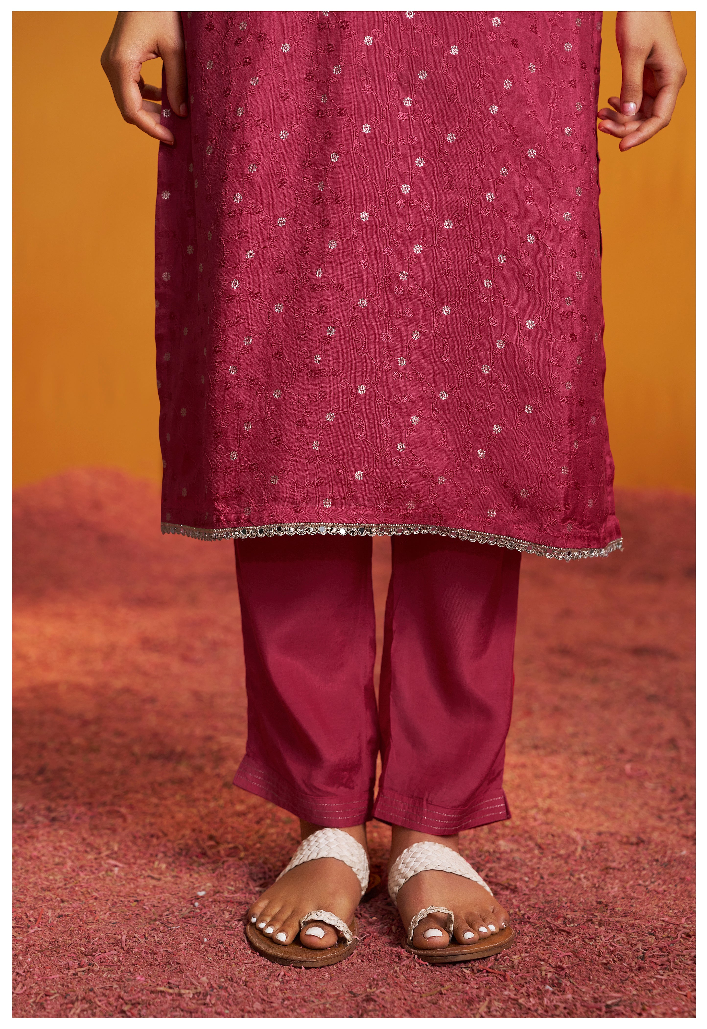 Mirror Embroidery Kurta Set