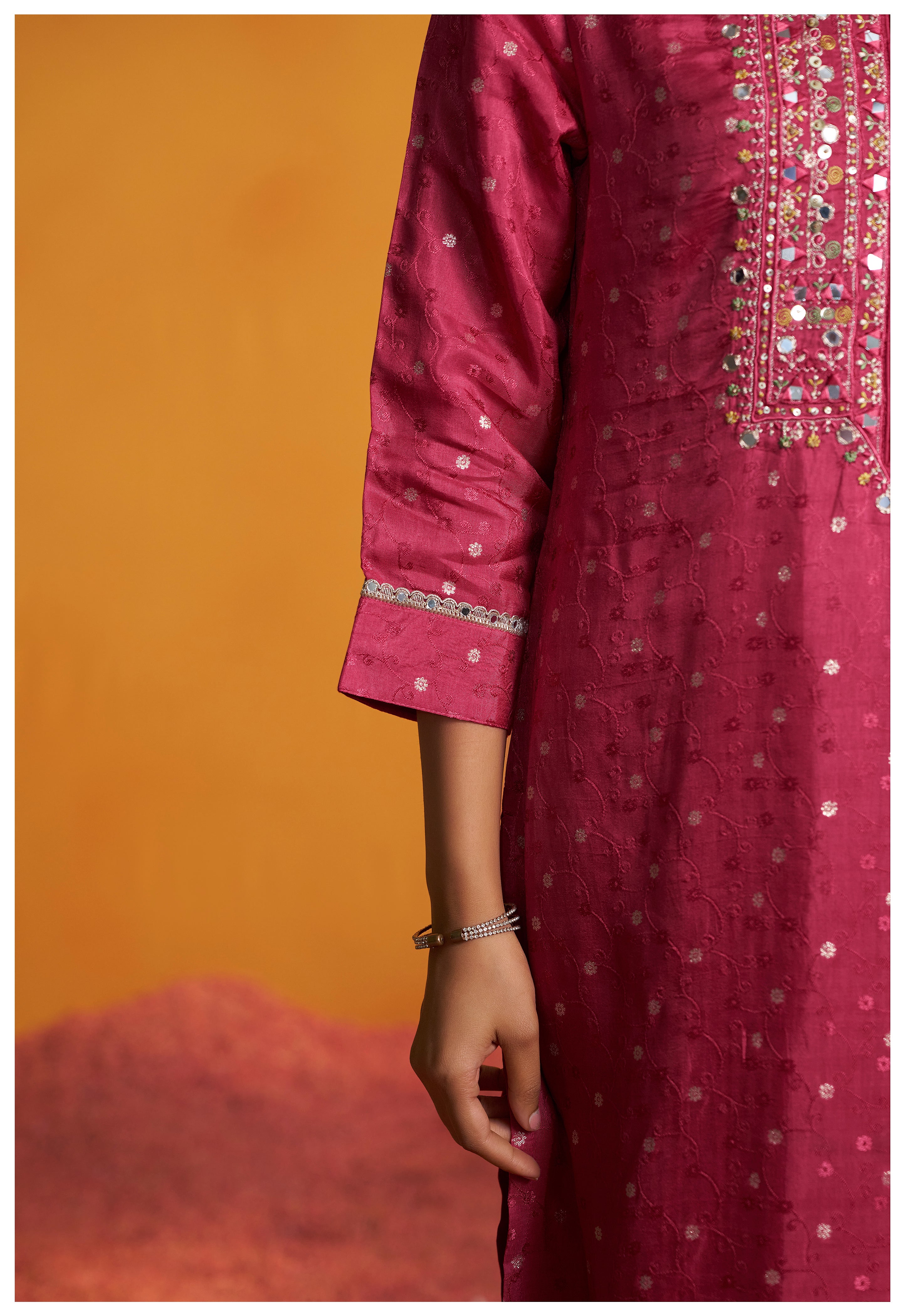 Mirror Embroidery Kurta Set