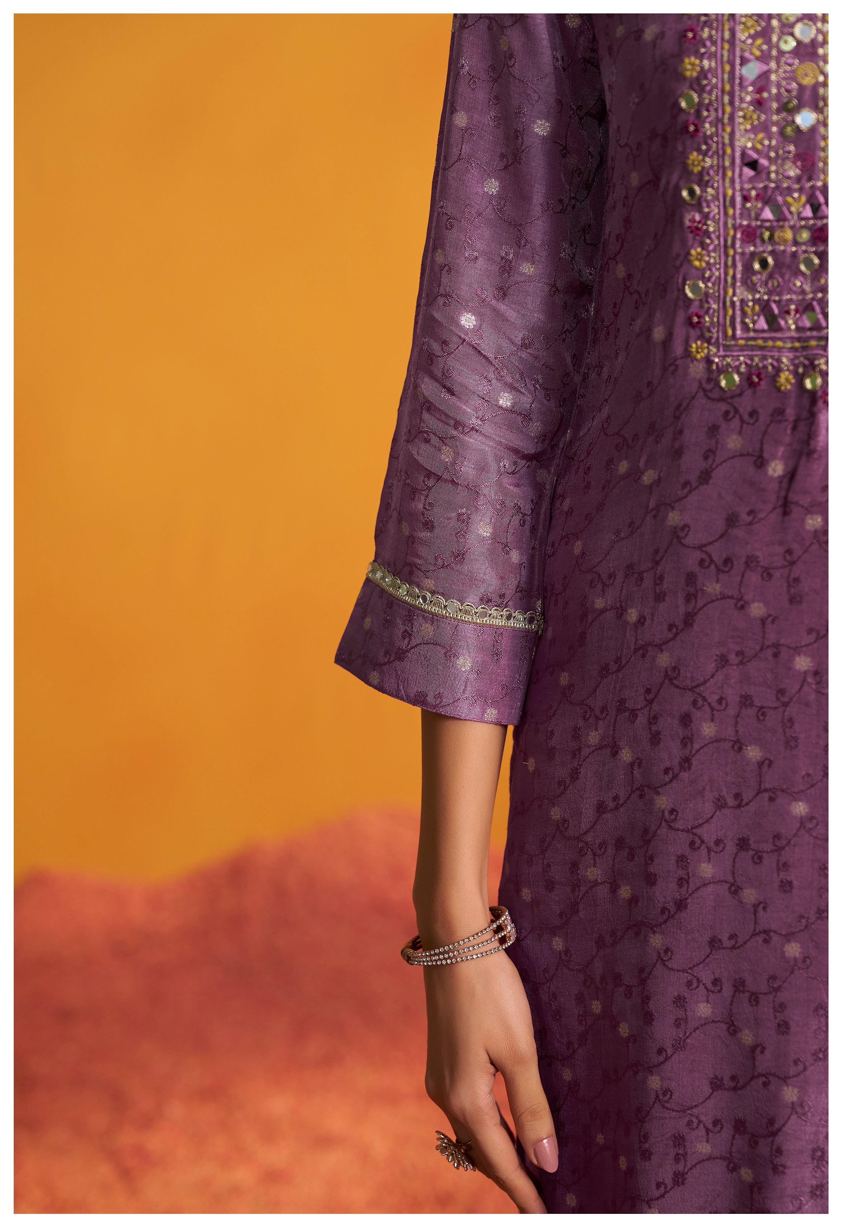 Mirror Embroidery Kurta Set