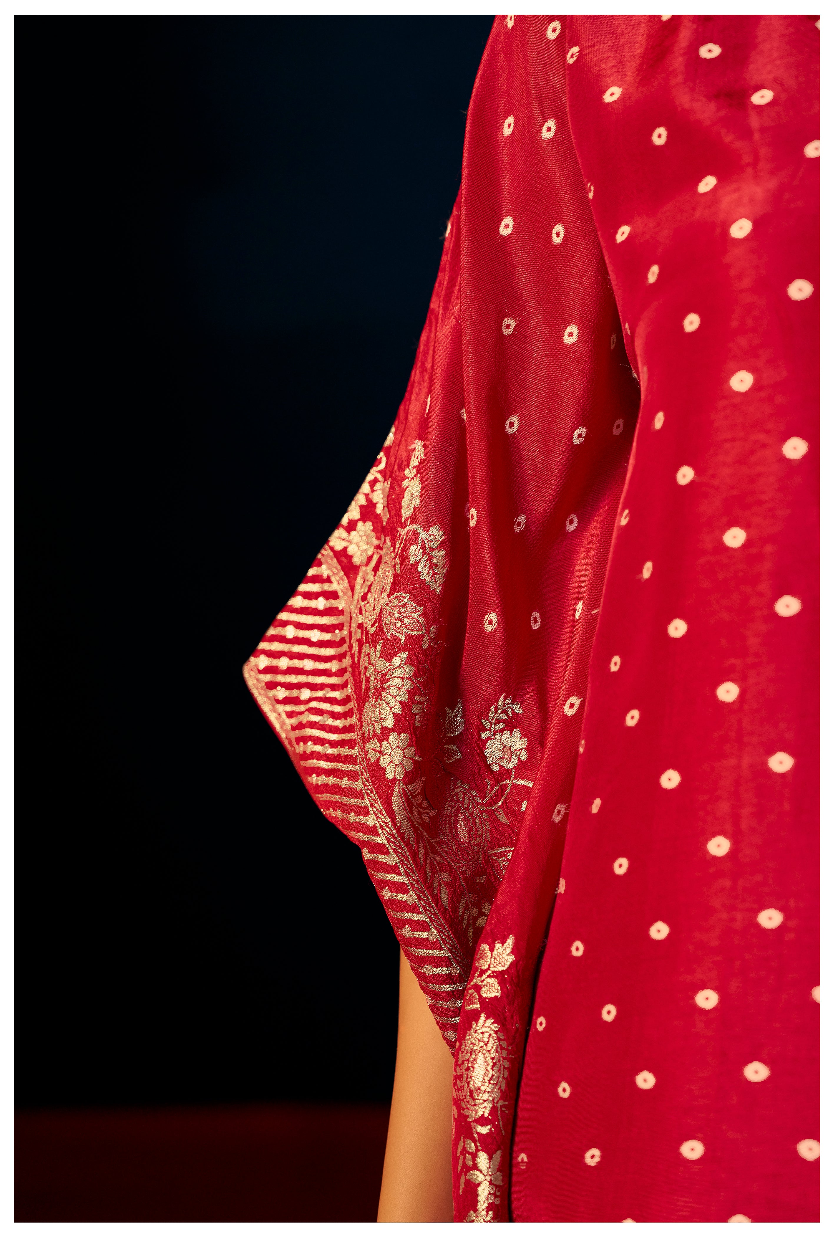 Dola Silk Kaftaan Set – Red