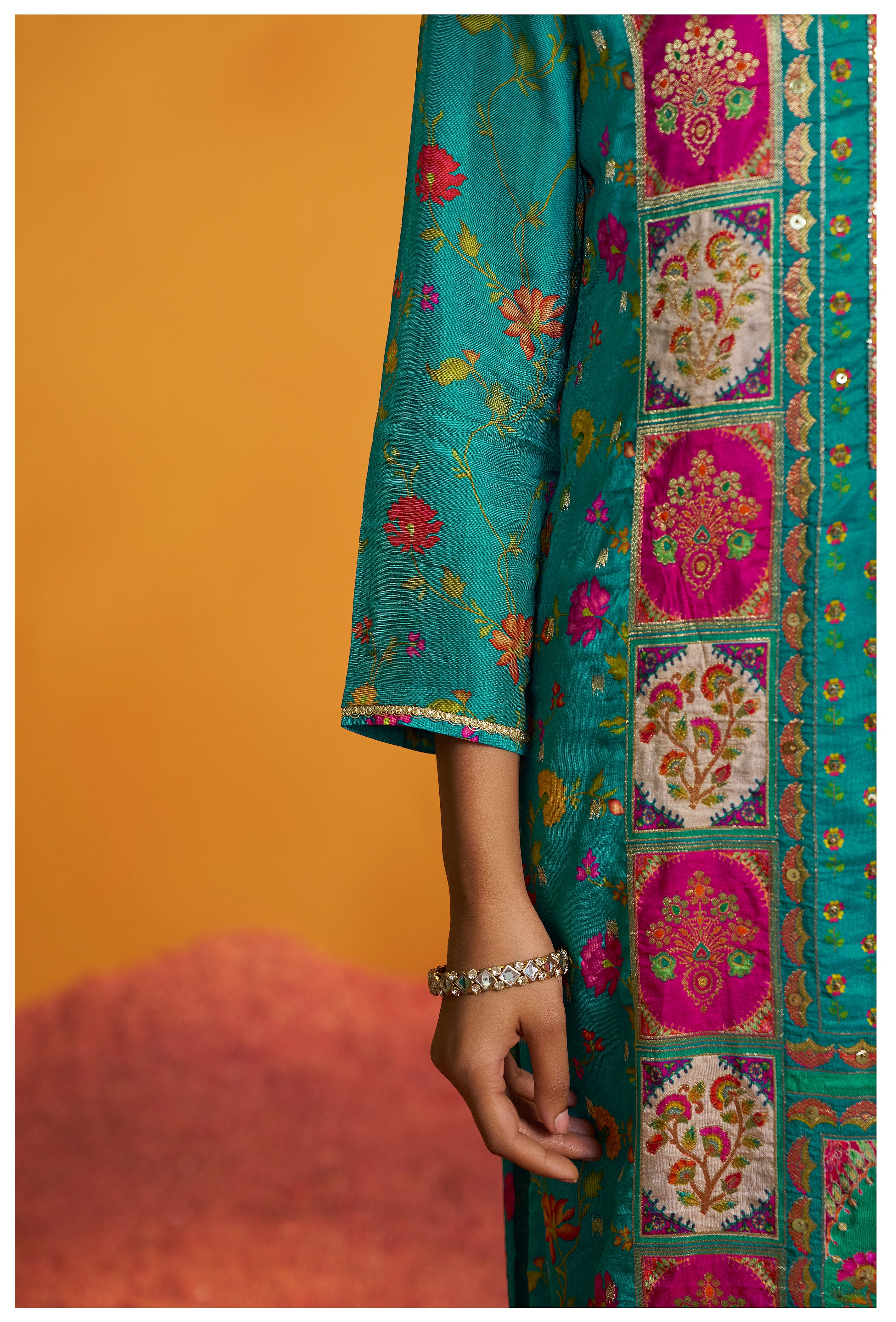 Position Print Russian Silk Kurta Set