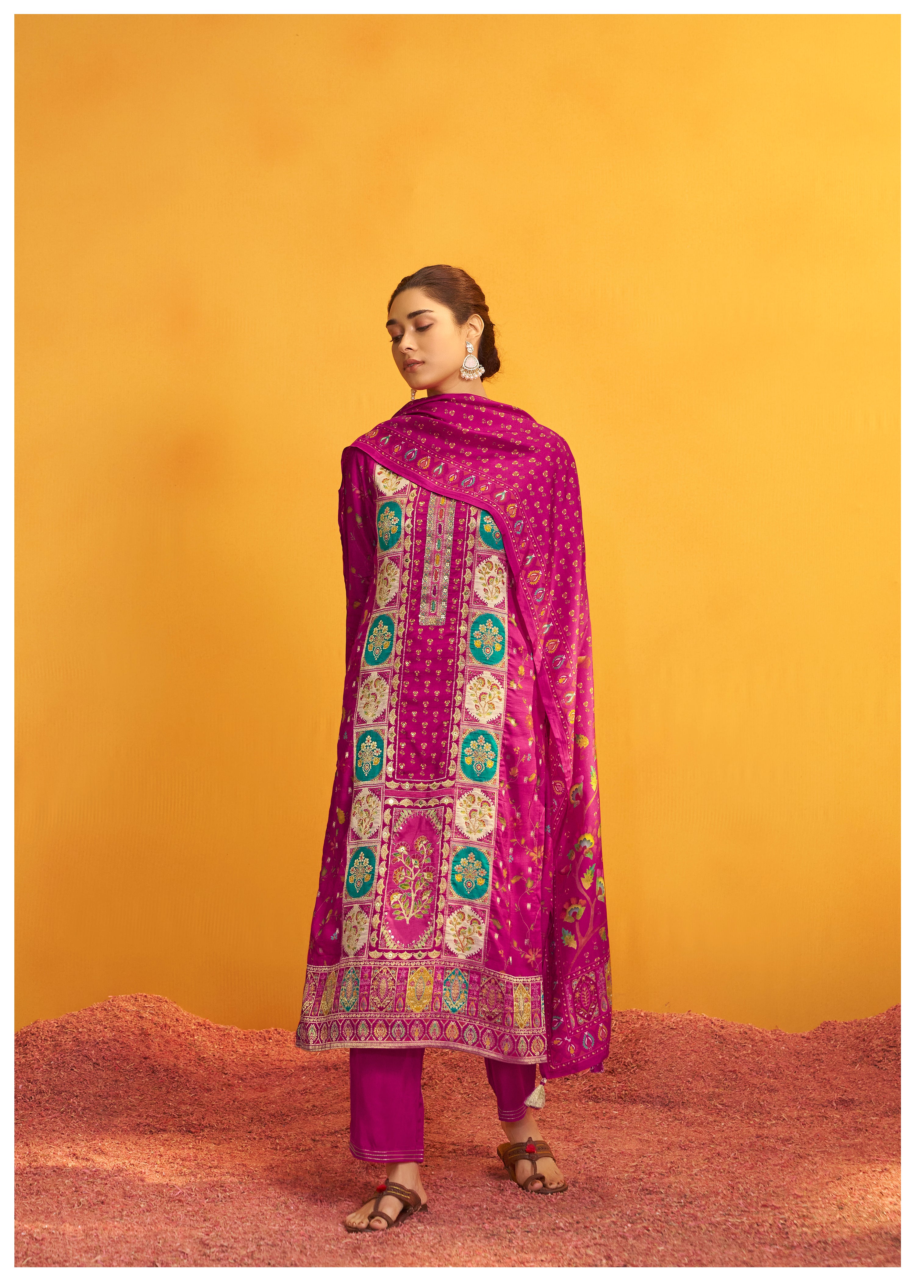 Position Print Russian Silk Kurta Set