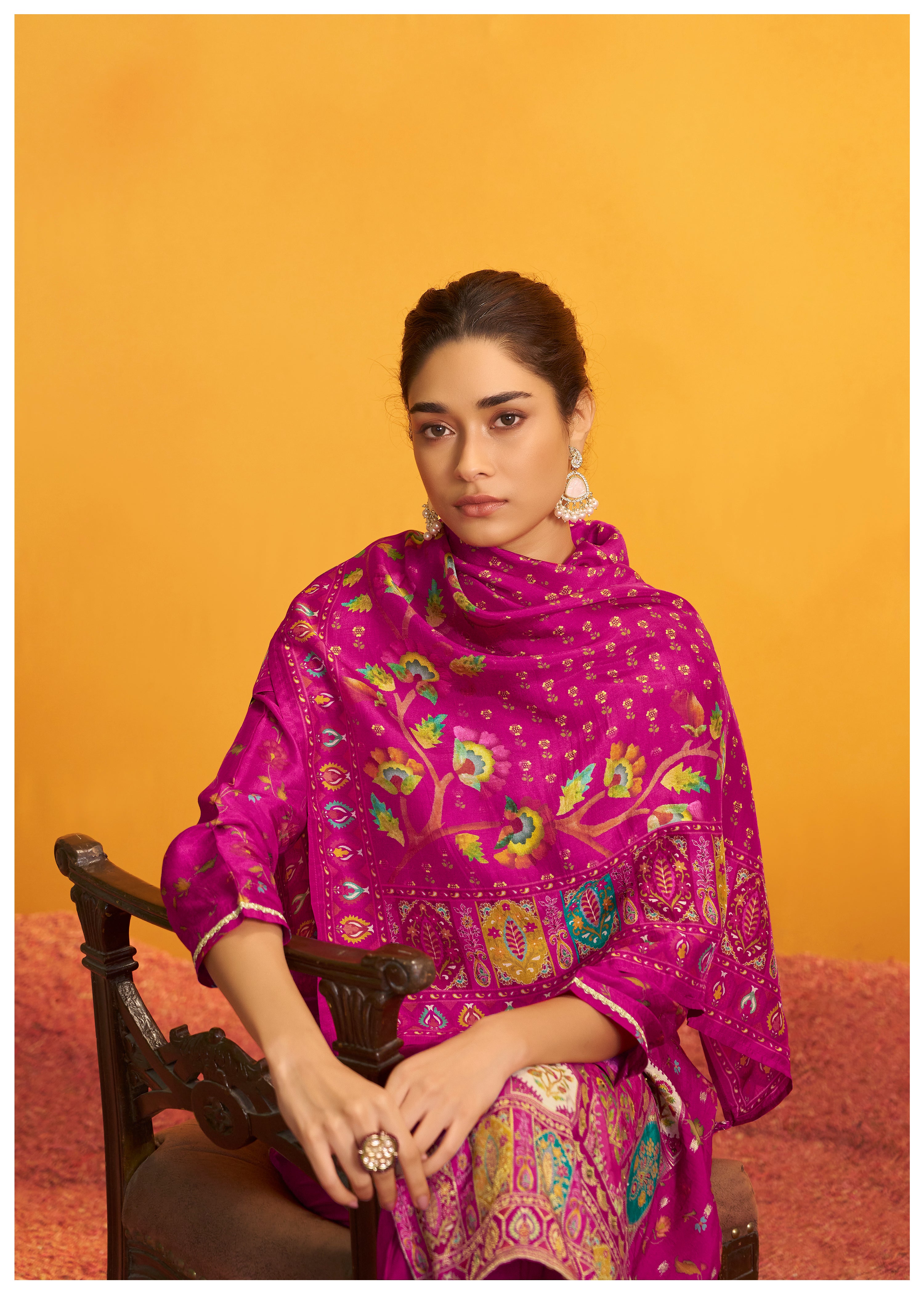 Position Print Russian Silk Kurta Set